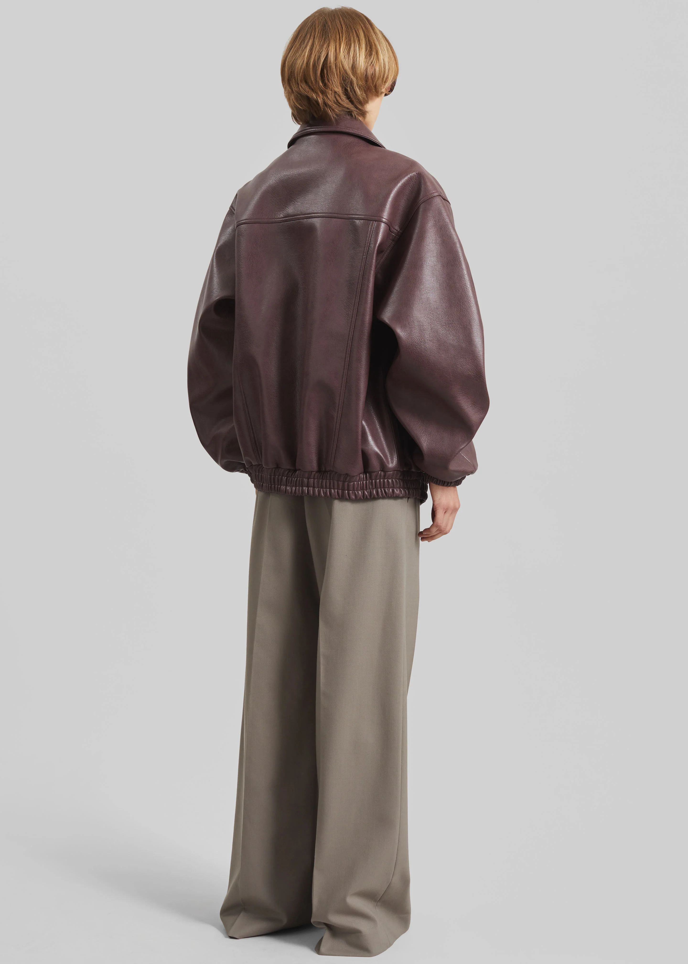 Prescott Faux Leather Jacket - Burgundy - Image 7