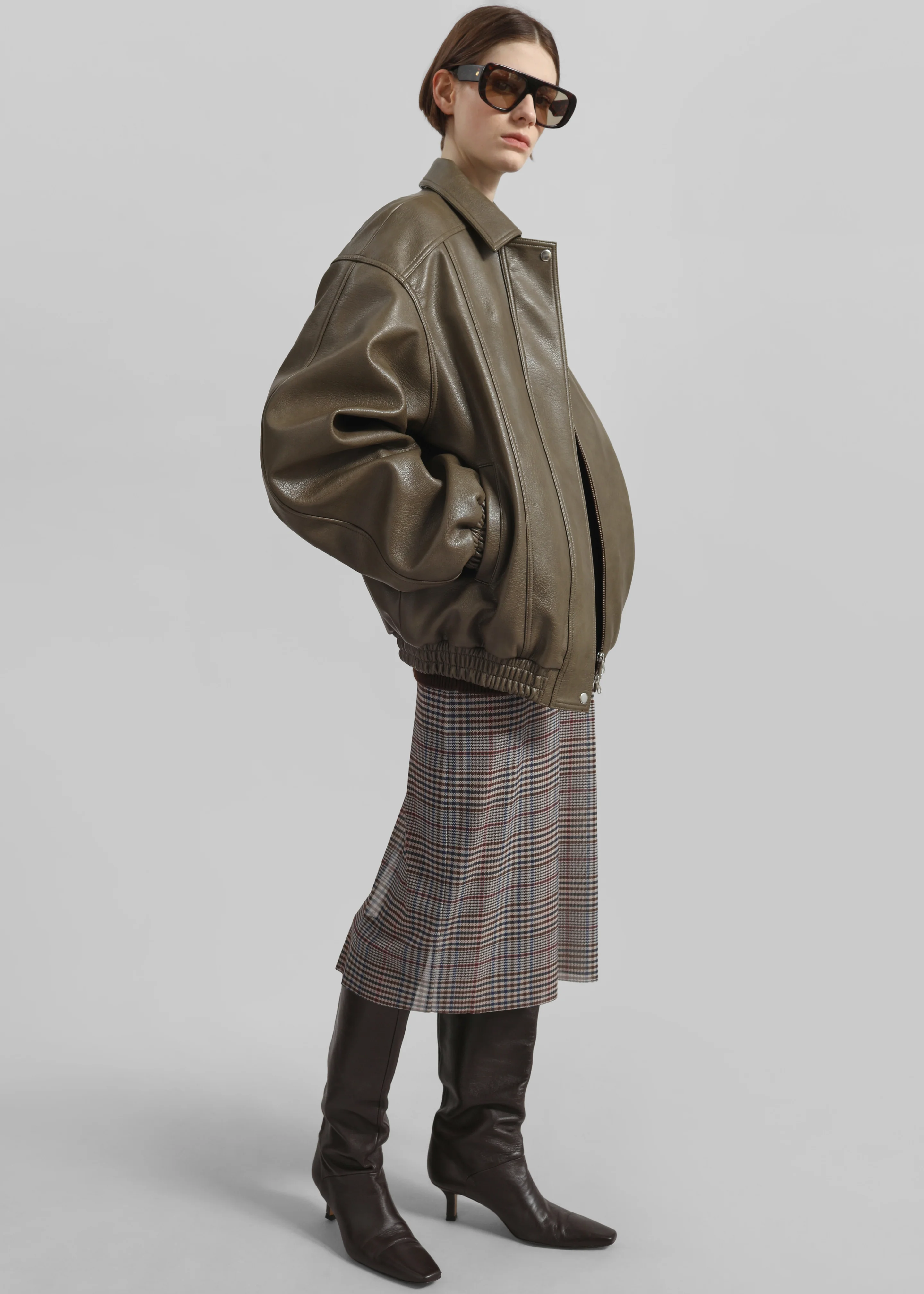 Prescott Faux Leather Jacket - Moss Green - Image 2