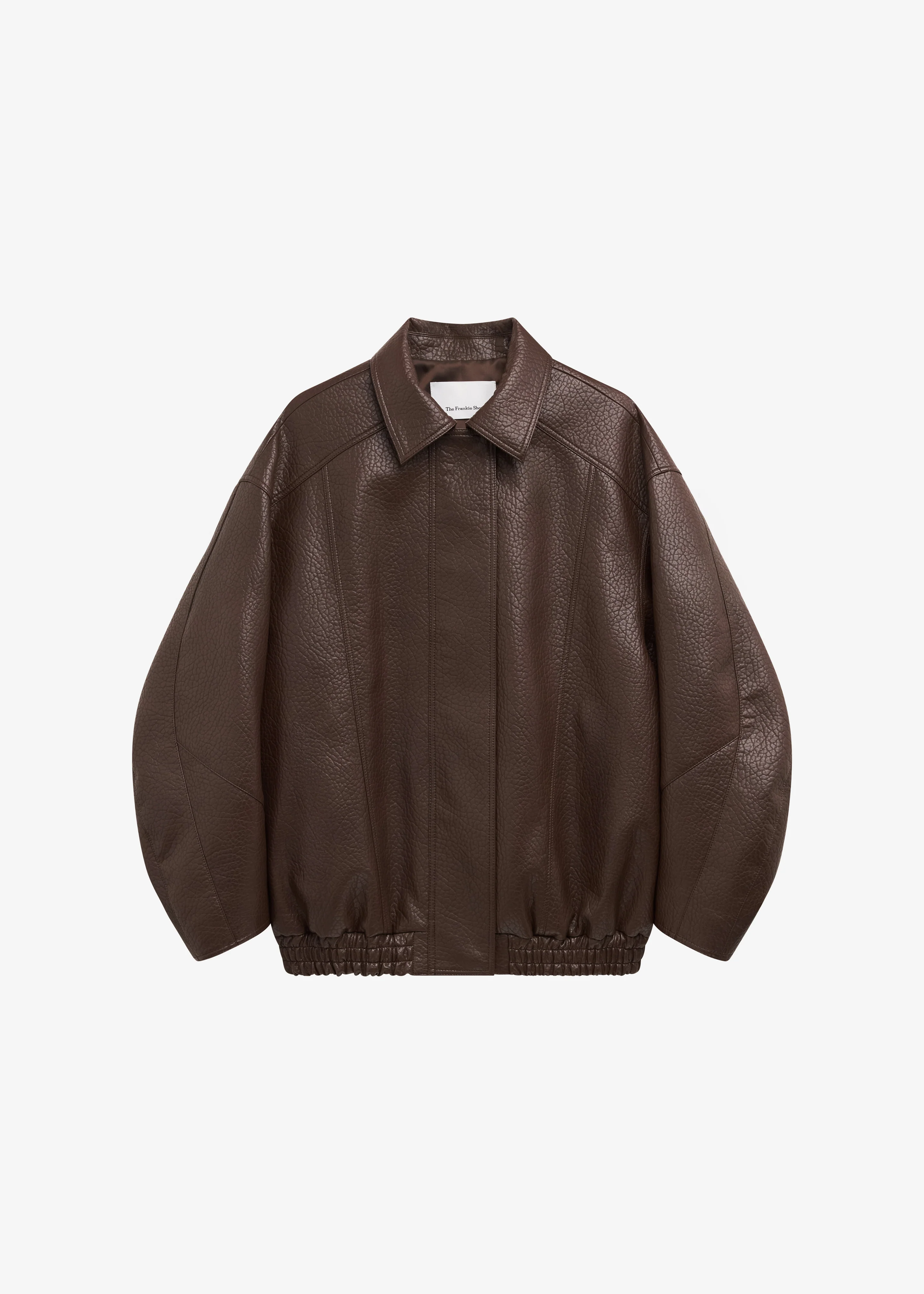Prescott Grained Faux Leather Jacket - Brown - Image 10