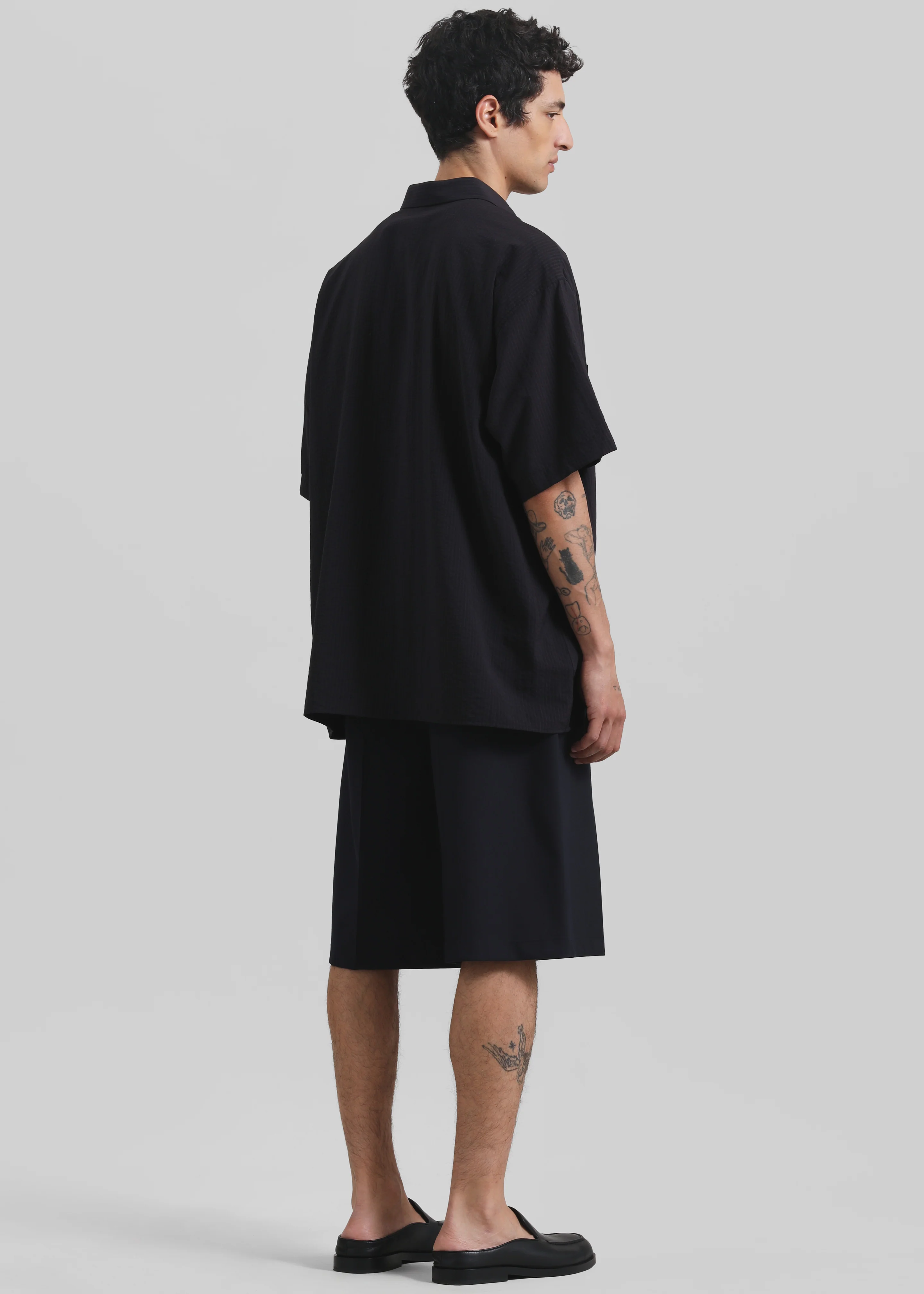 Preston Fluid Striped Shirt - Black - Image 7