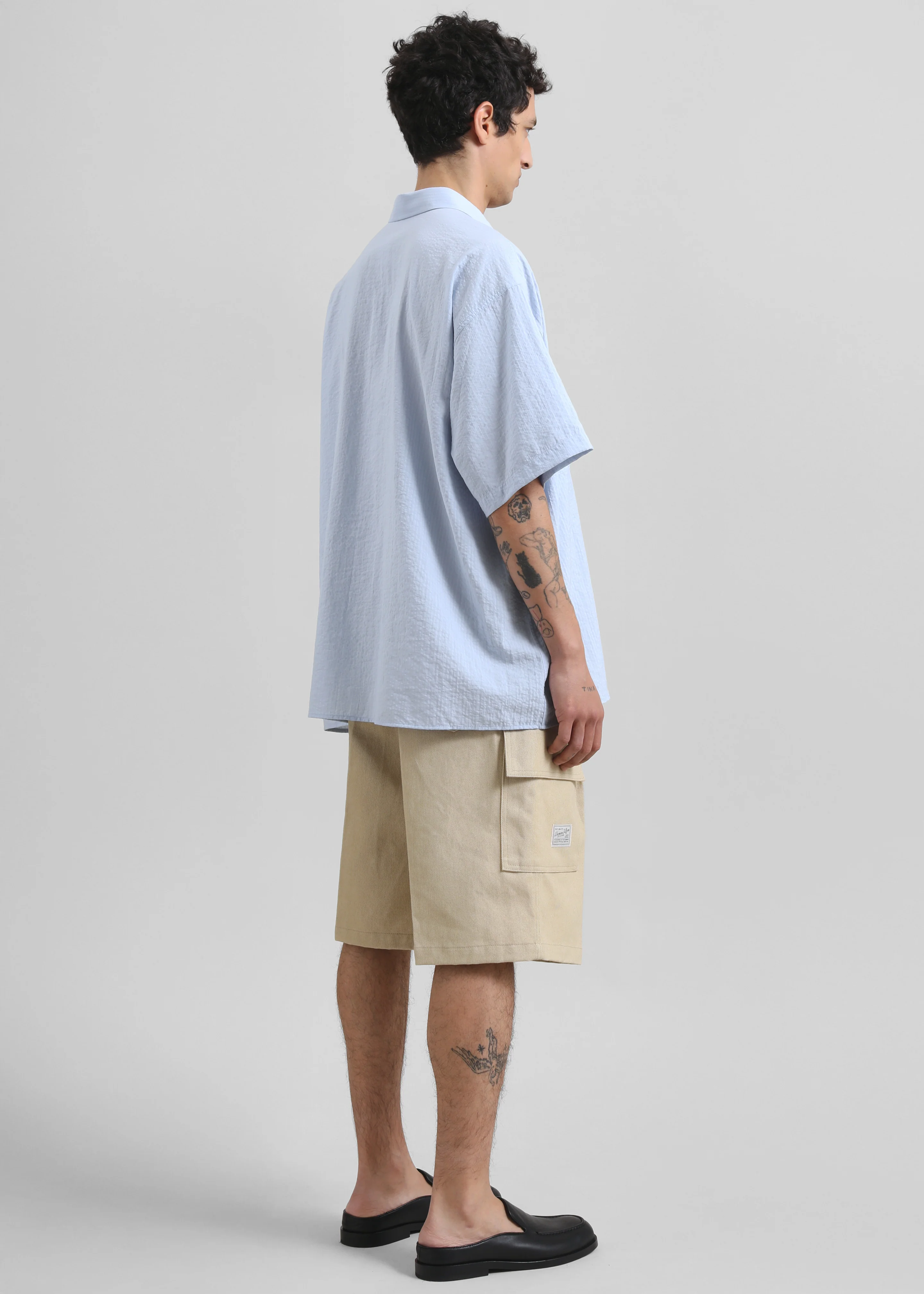 Preston Fluid Striped Shirt - Sky Blue - Image 6