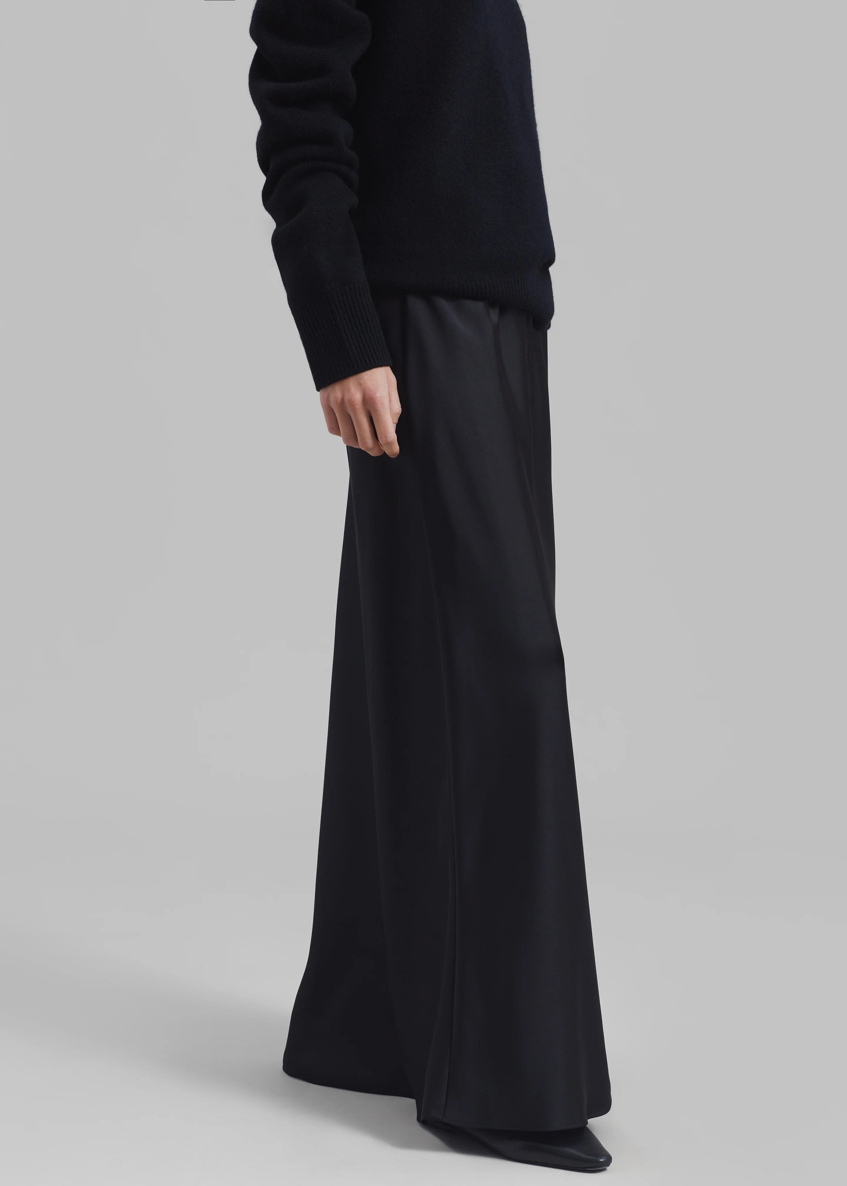 Priscilla Maxi Satin Skirt - Black - Image 3