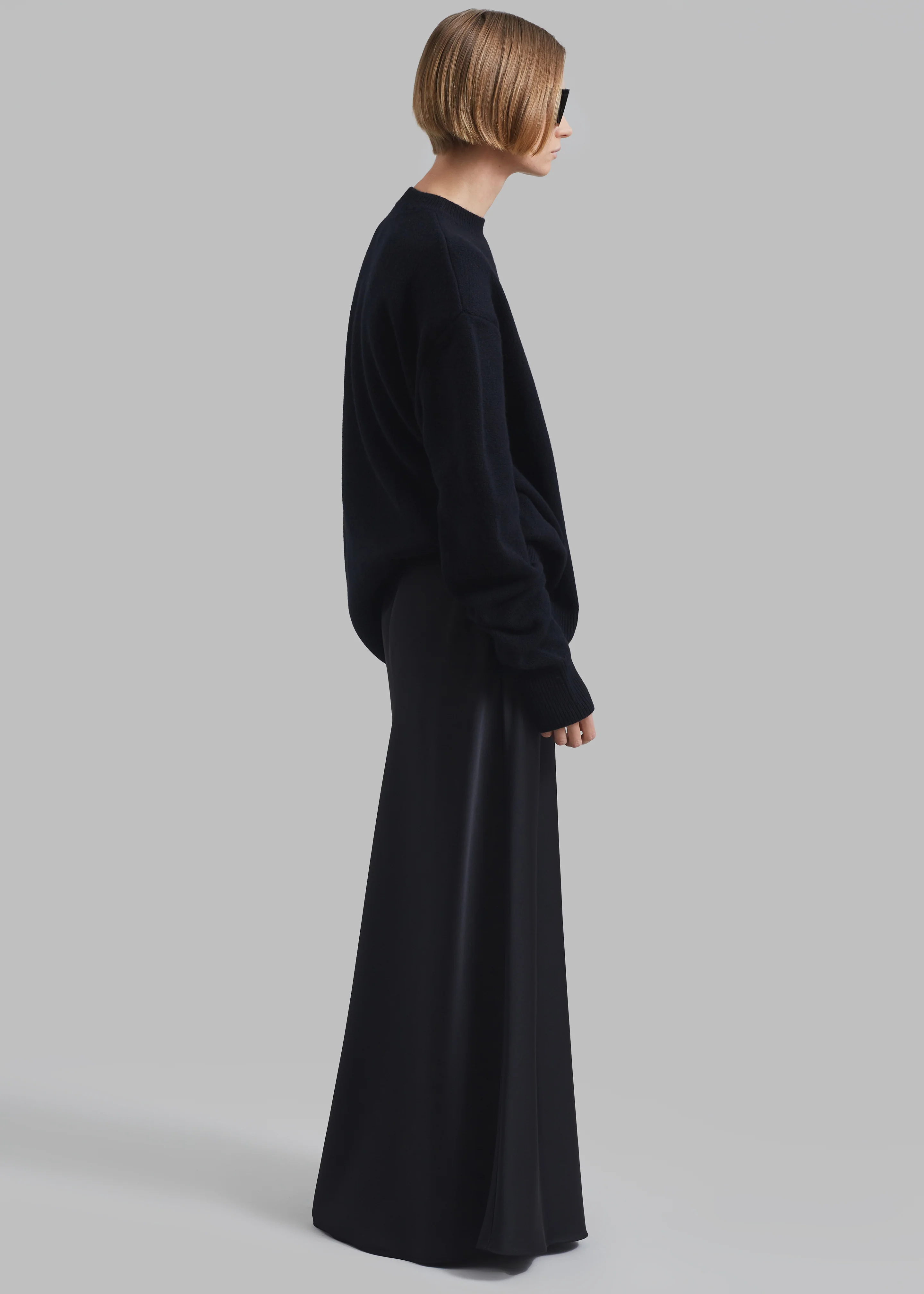 Priscilla Maxi Satin Skirt - Black - Image 6