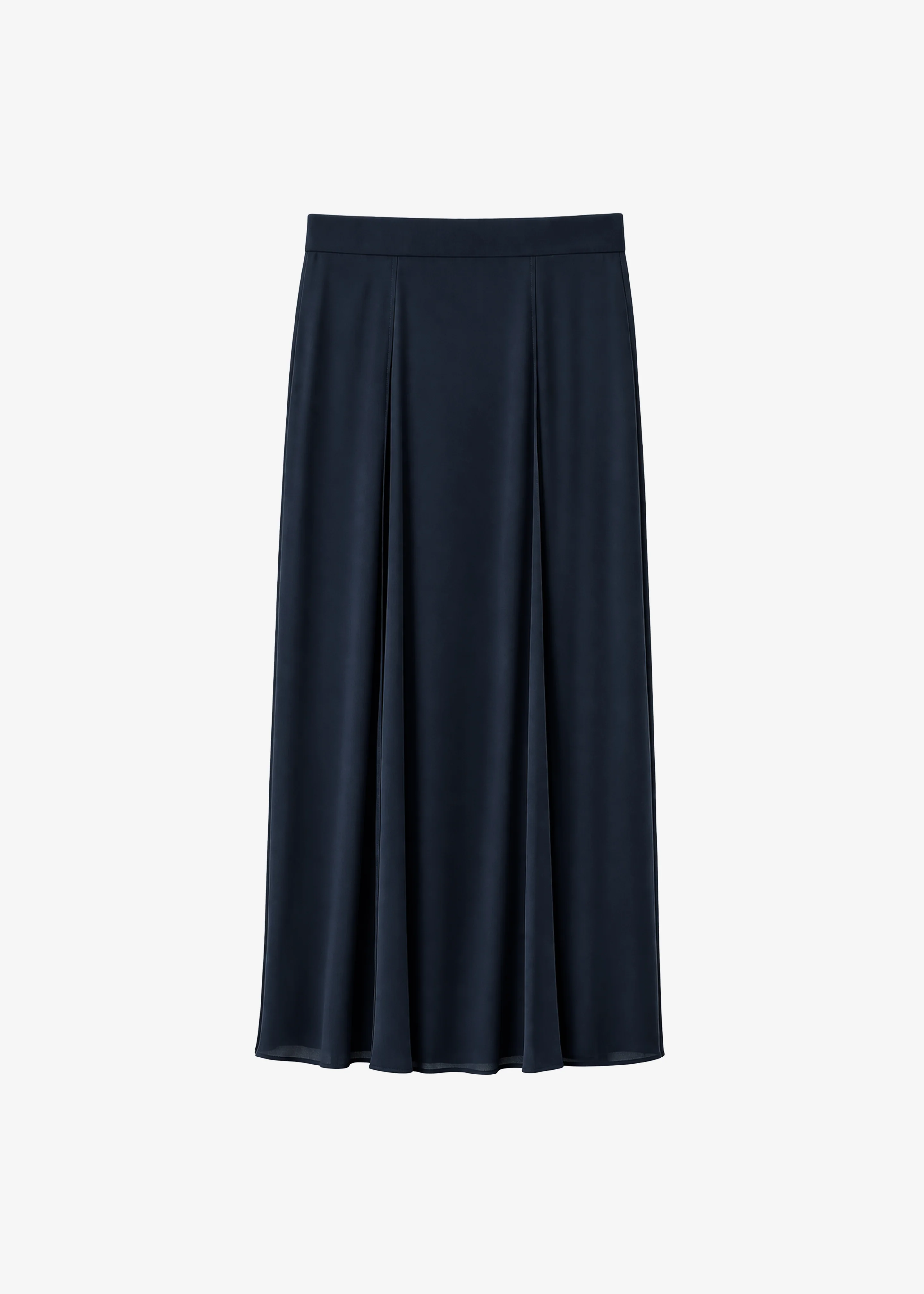 Provence Fluid A-Line Midi Skirt - Navy - Image 9