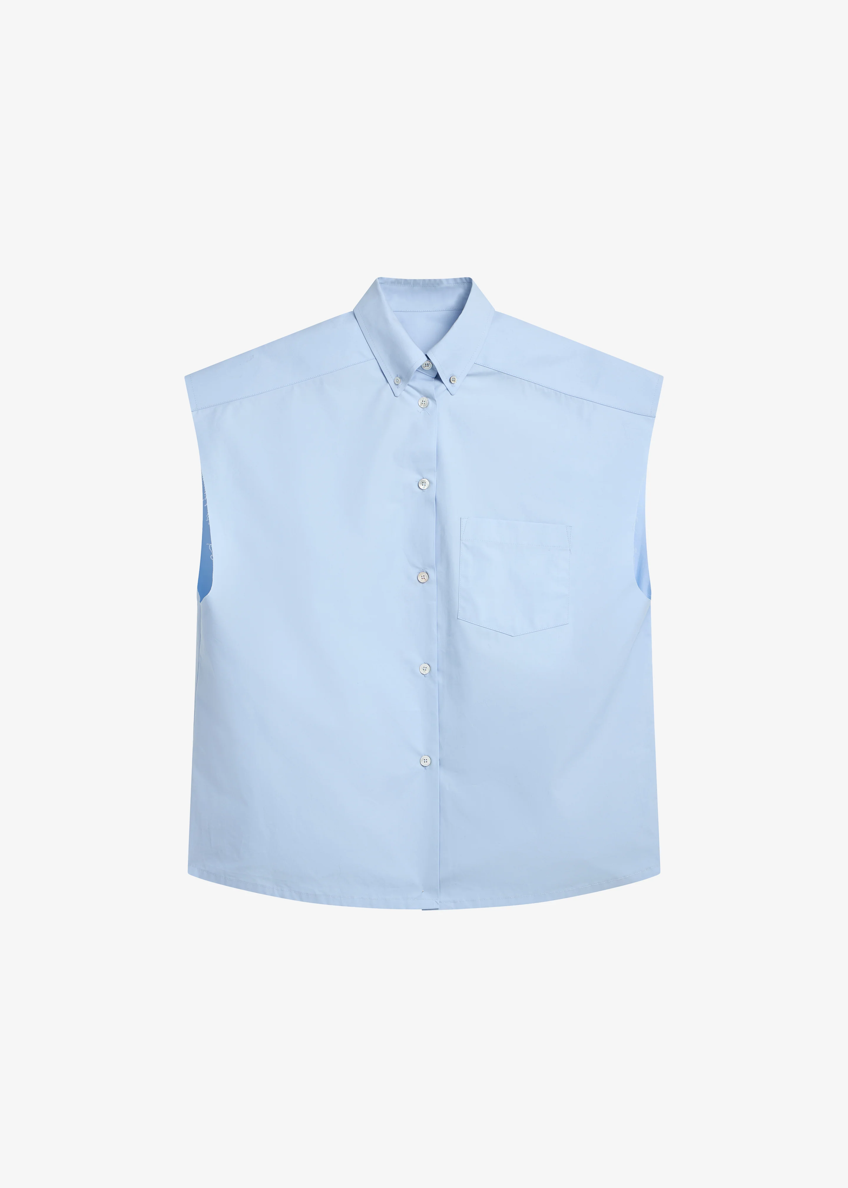 Quenin Sleeveless Button Down Shirt - Light Blue - Image 8