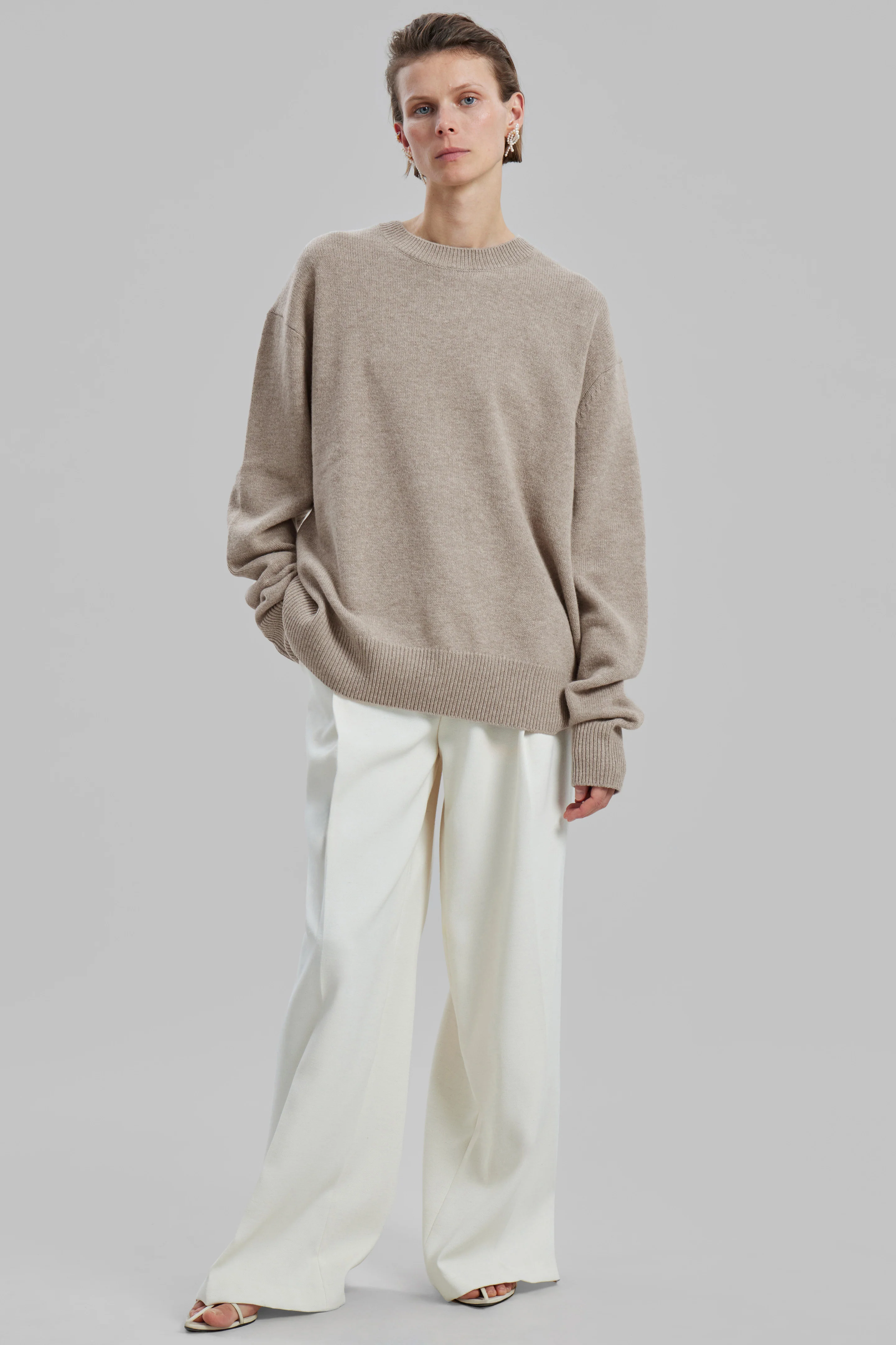 Quinton Crew Neck Sweater - Beige Melange - Image 2