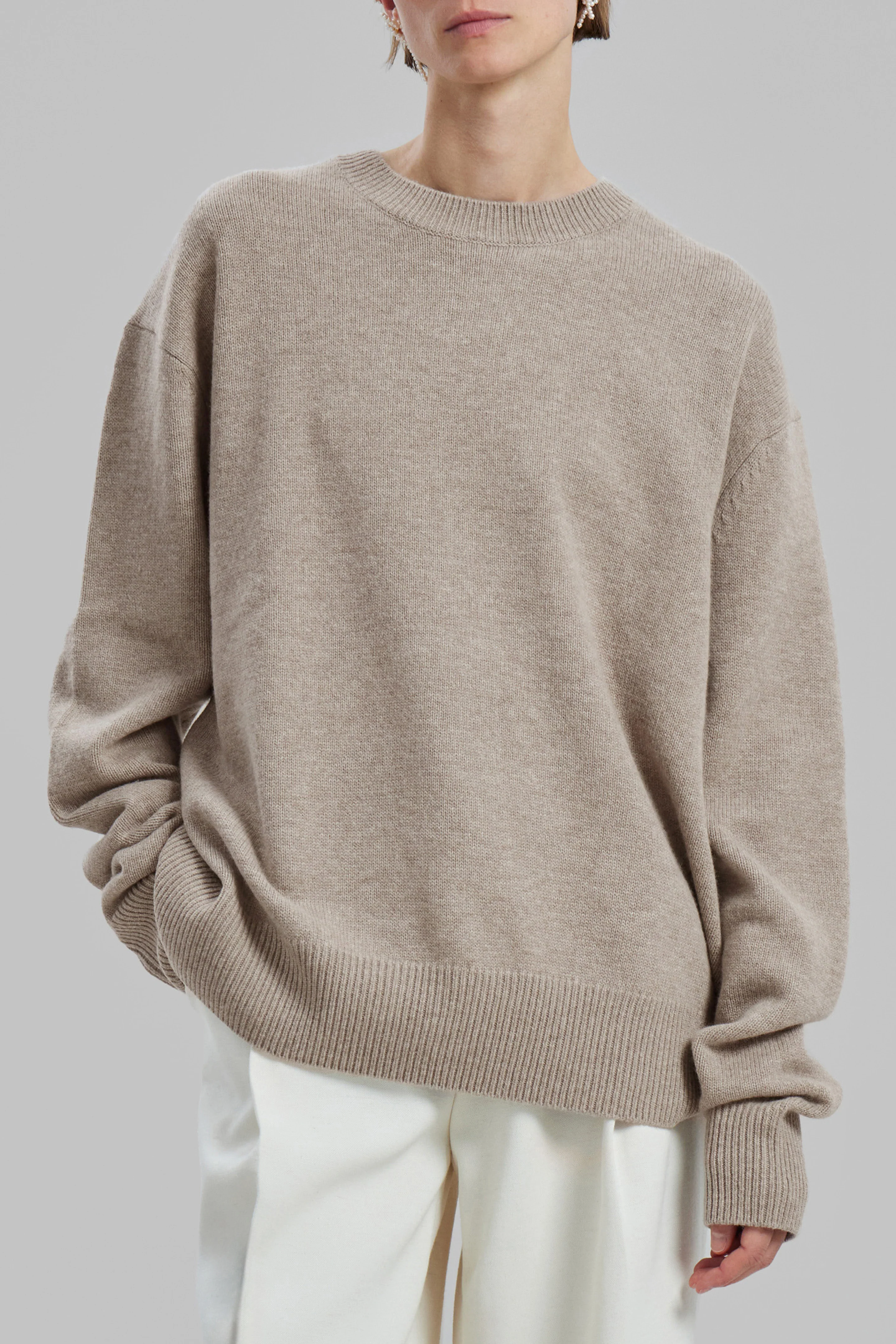 Quinton Crew Neck Sweater - Beige Melange - Image 3