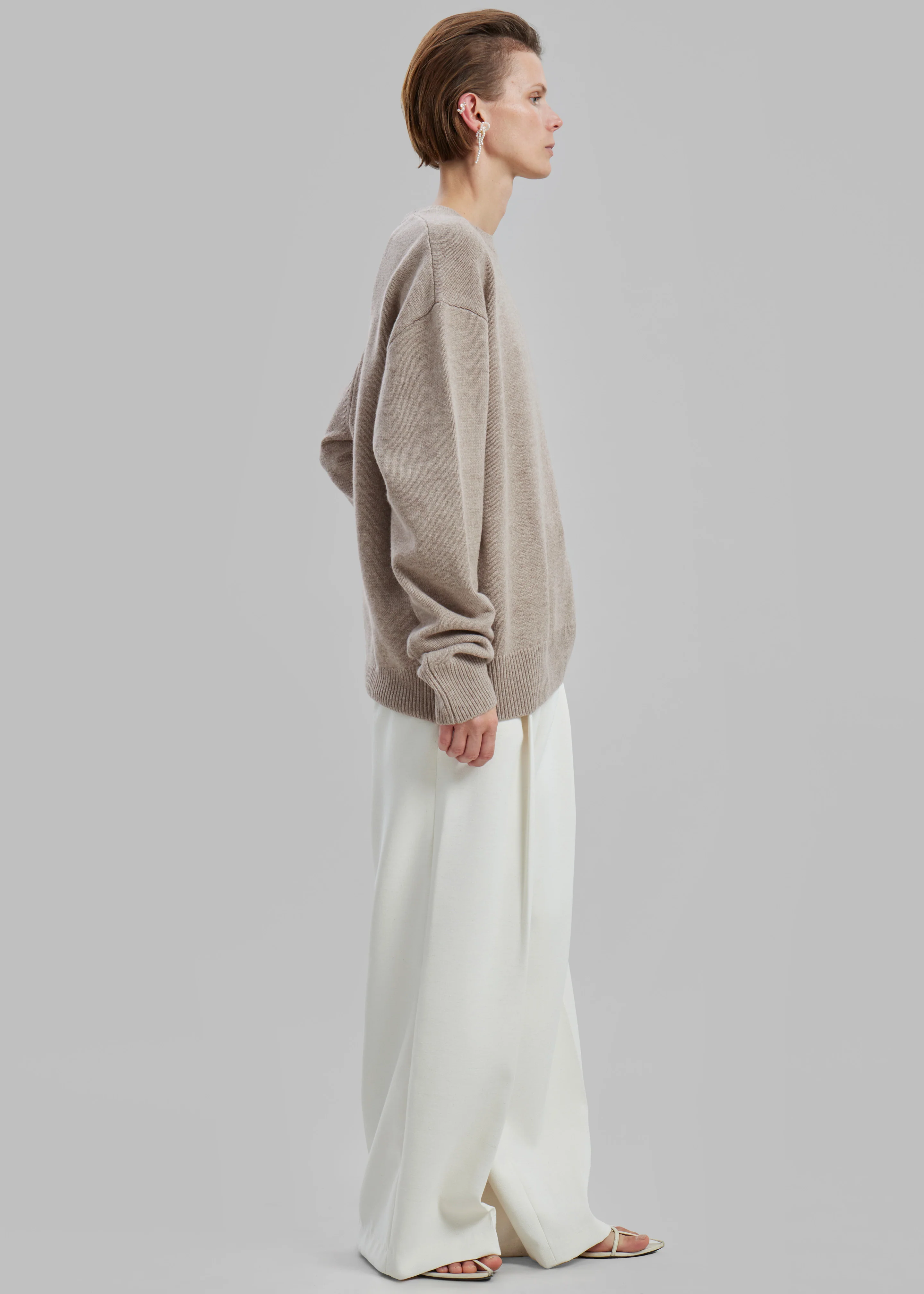 Quinton Crew Neck Sweater - Beige Melange - Image 5