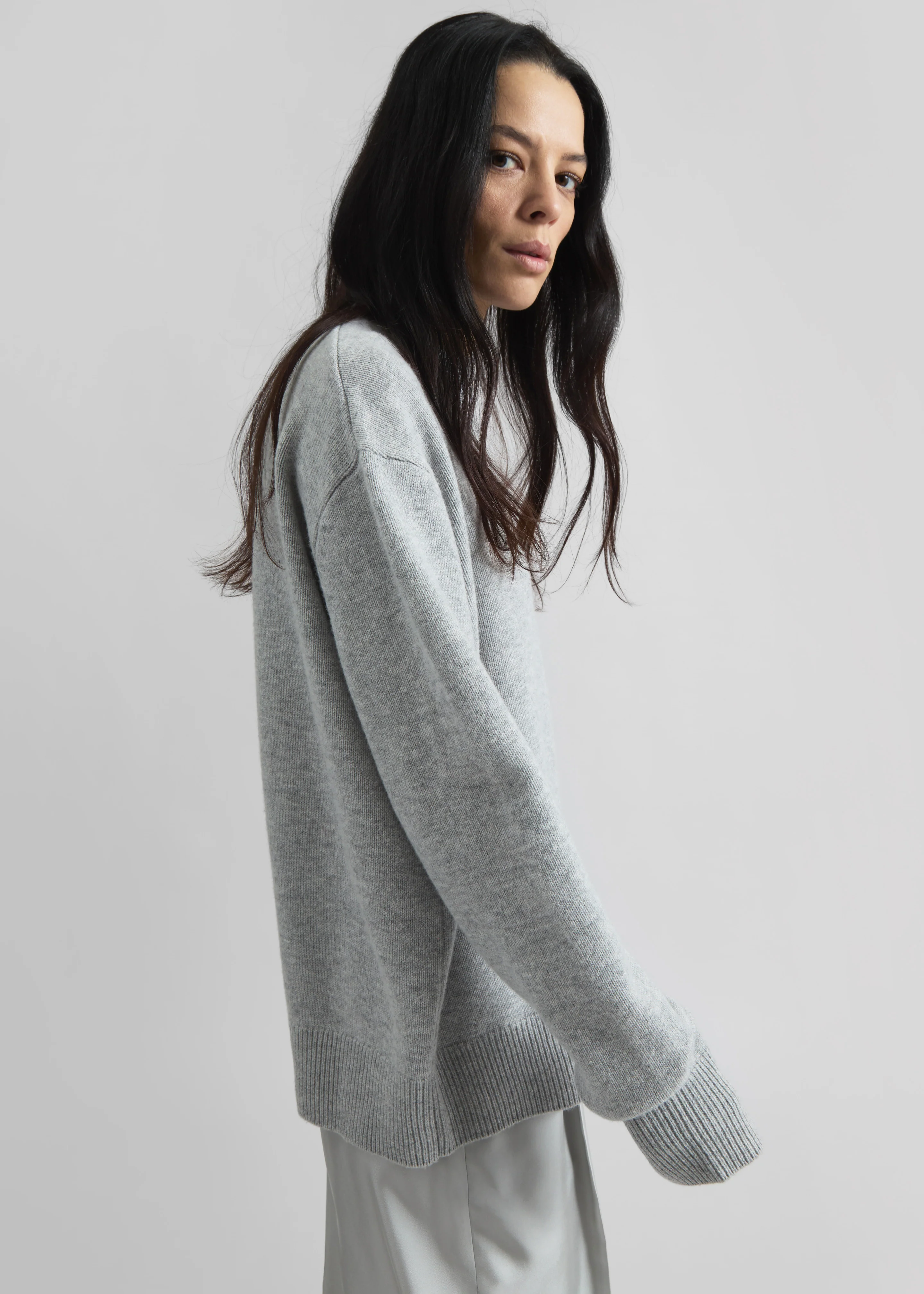 Quinton Crew Neck Sweater - Light Grey - Image 7