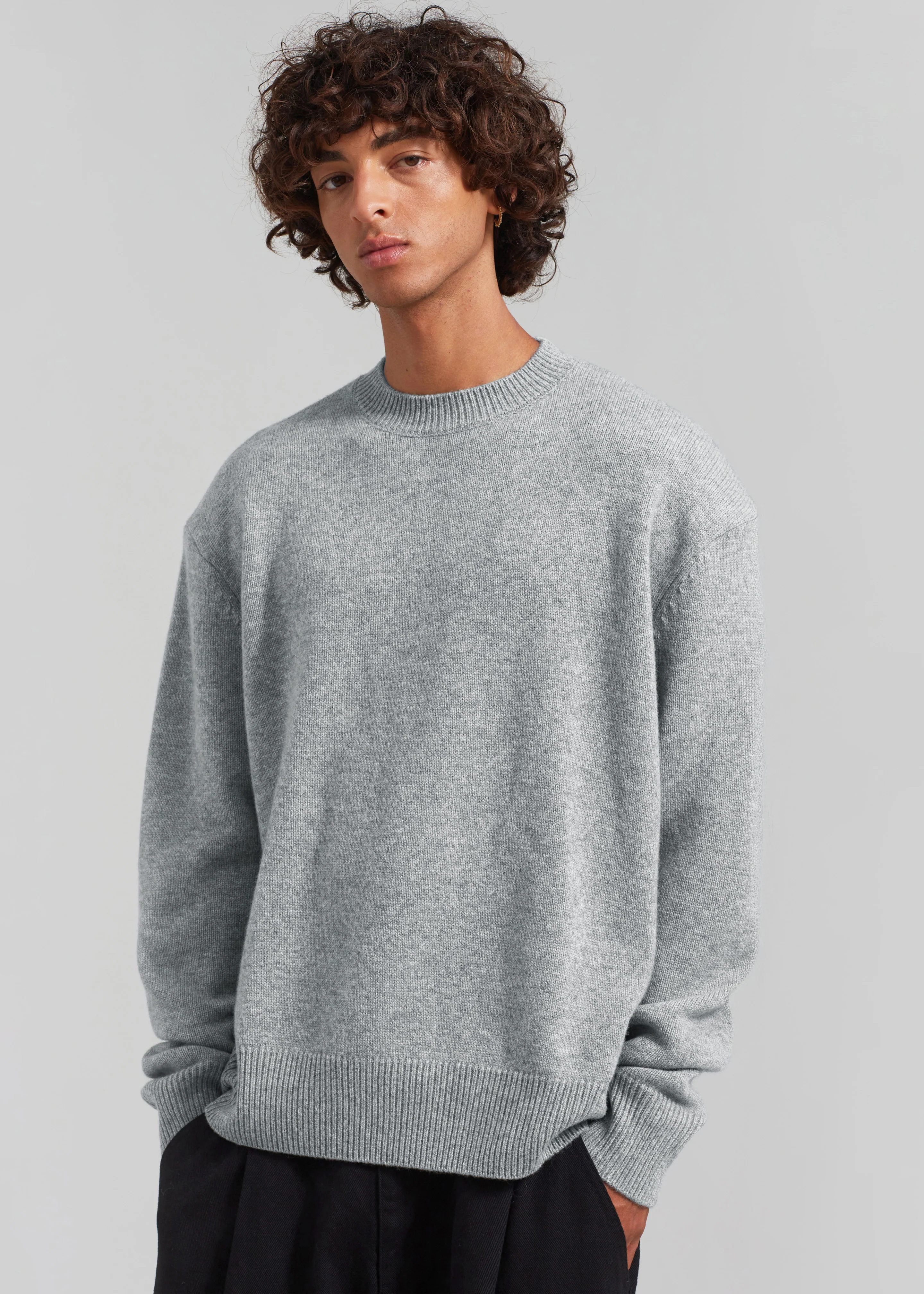 Quinton Crew Neck Sweater - Light Grey - Image 9
