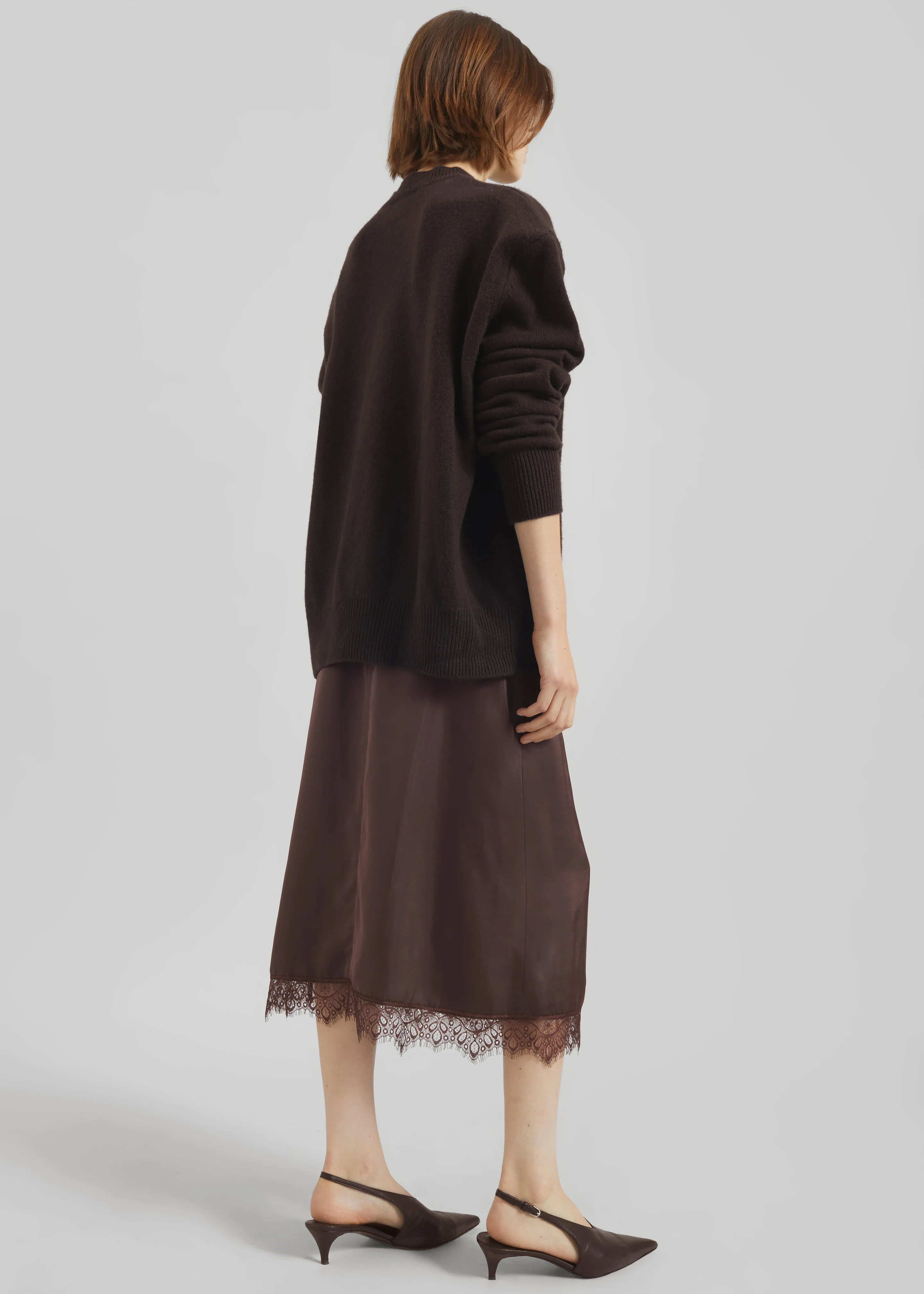 Rafaela Padded Knit Sweater - Dark Brown - Image 7