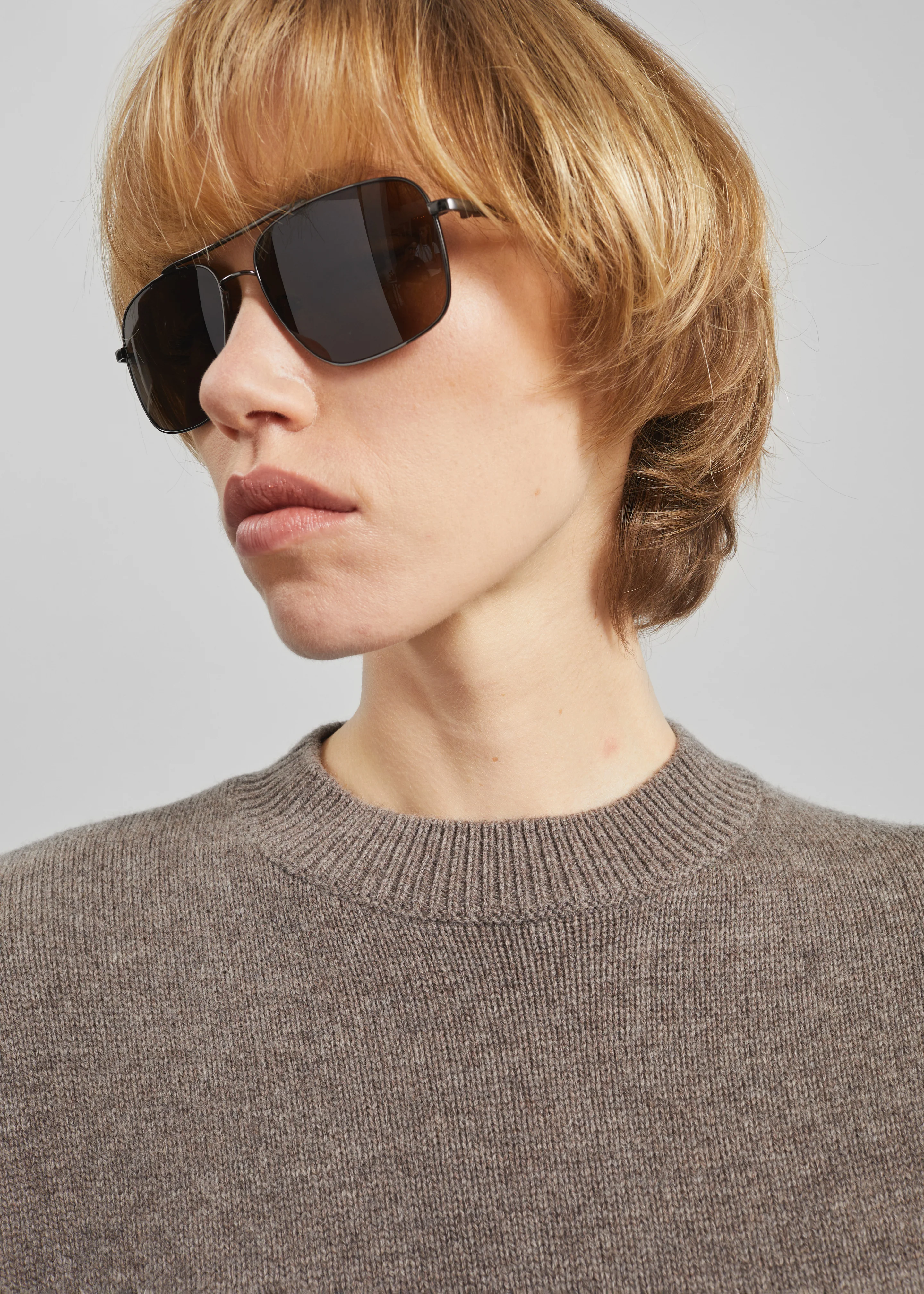 Rafaela Padded Knit Sweater - Dark Taupe - Image 3