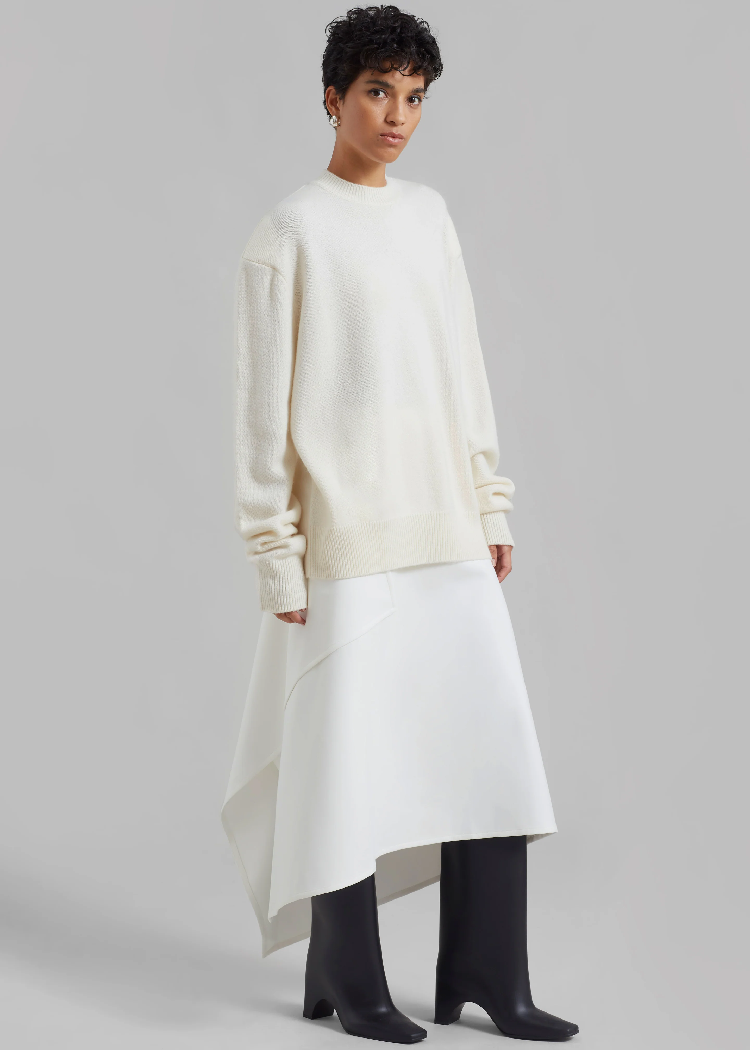 Rafaela Padded Knit Sweater - Ivory - Image 2