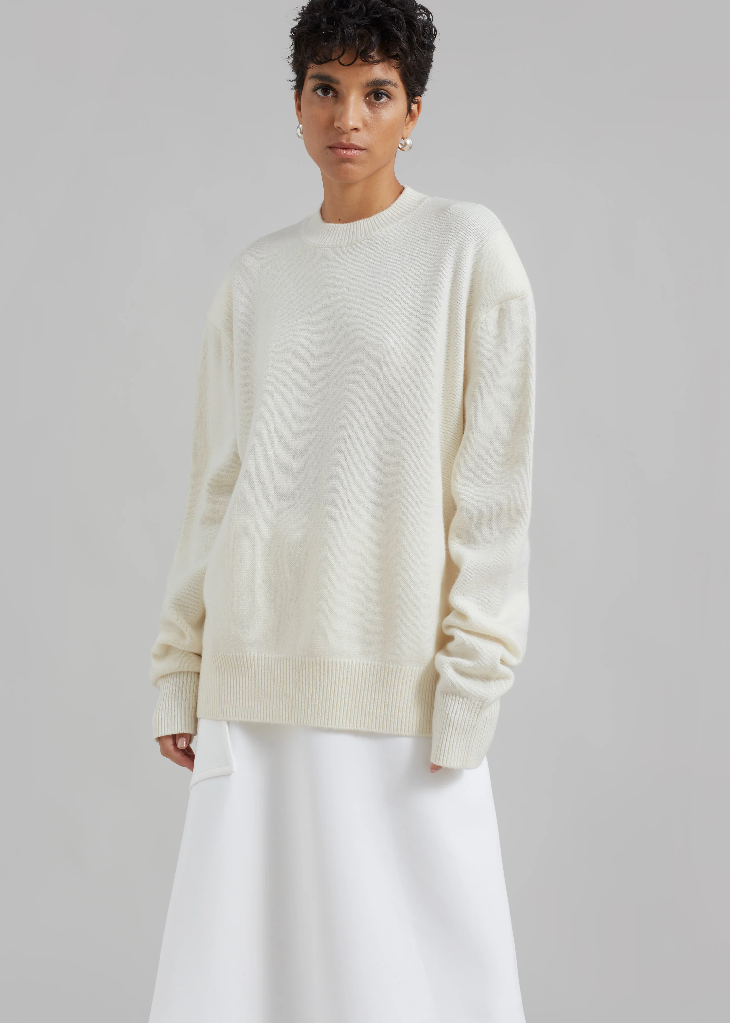 Rafaela Padded Knit Sweater - Ivory - Image 4
