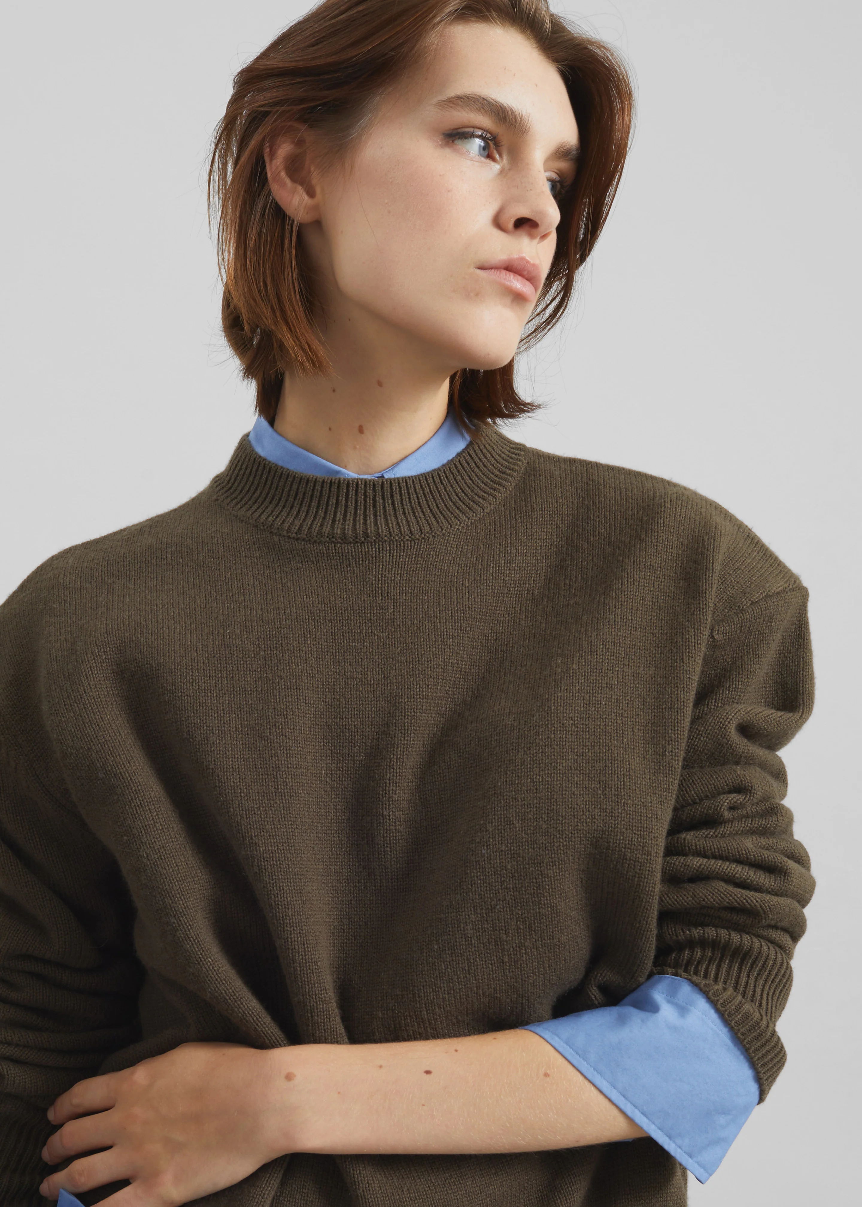 Rafaela Padded Knit Sweater - Olive - Image 3