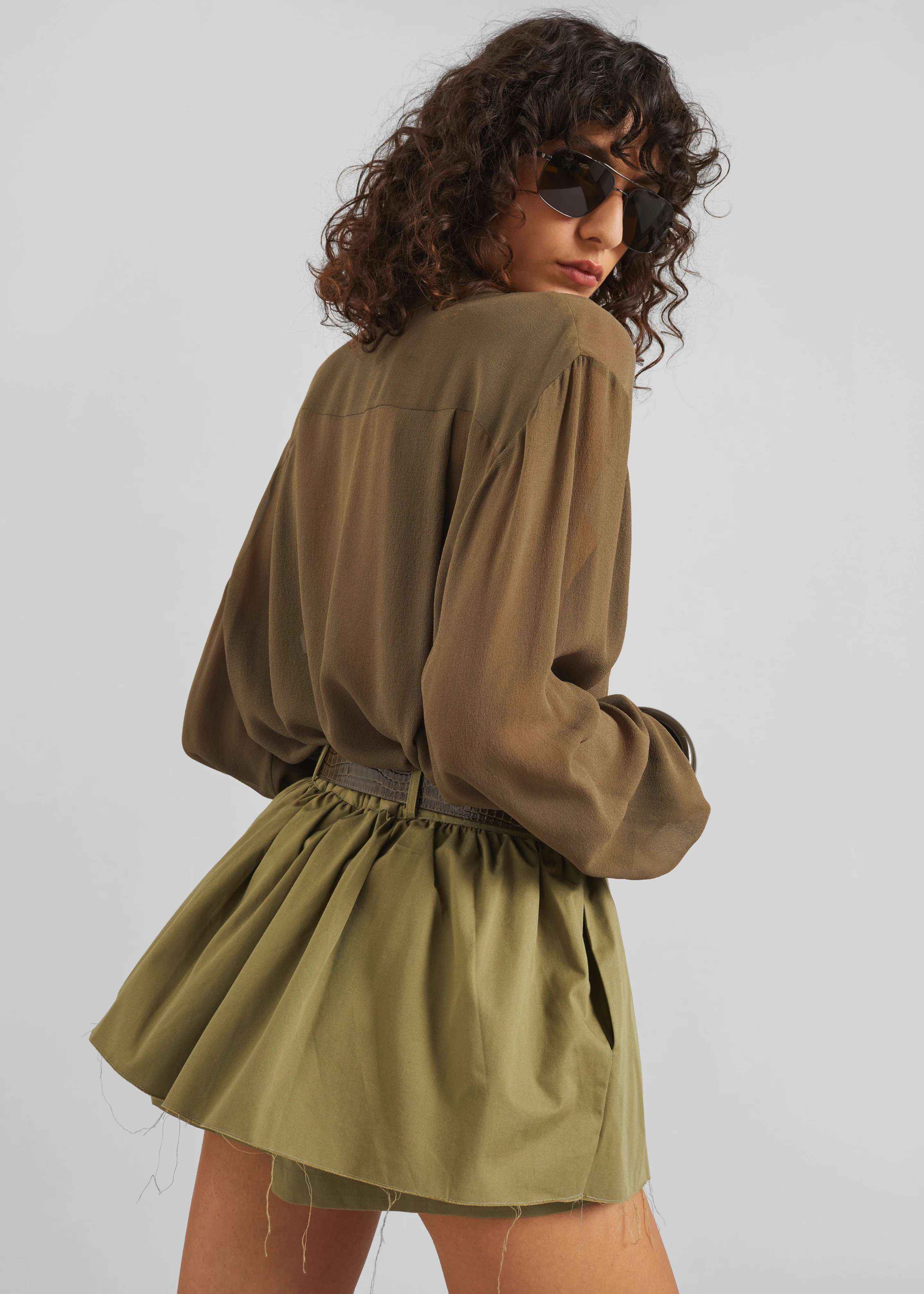 Raheny Mini Skort - Olive - Image 5