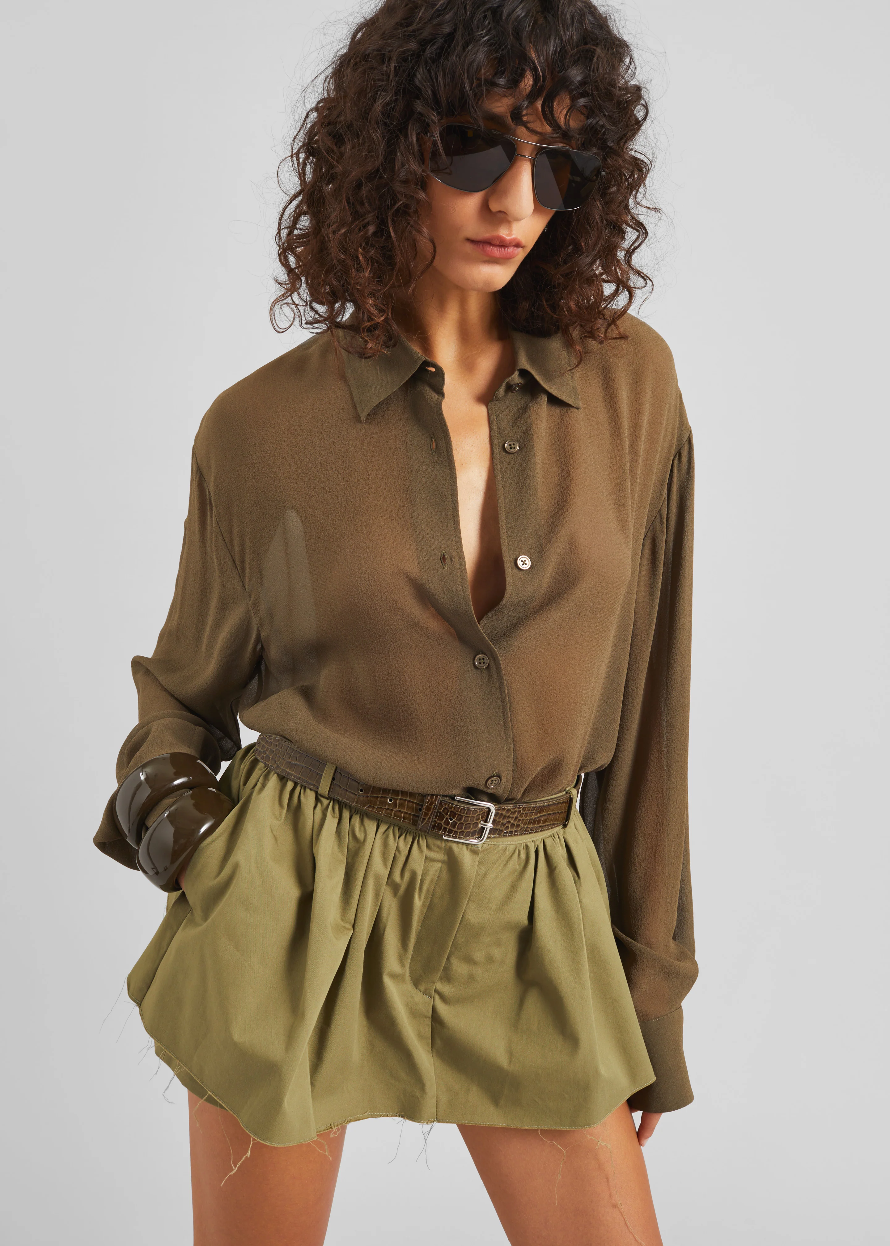 Raheny Mini Skort - Olive - Image 6