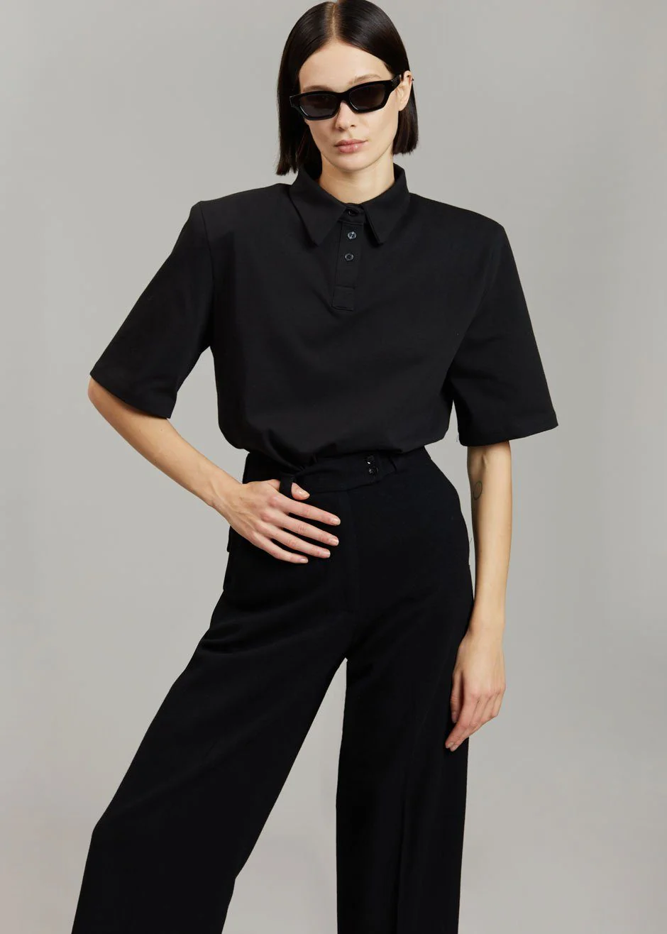 Rane Padded Shoulder Polo - Black - Image 4
