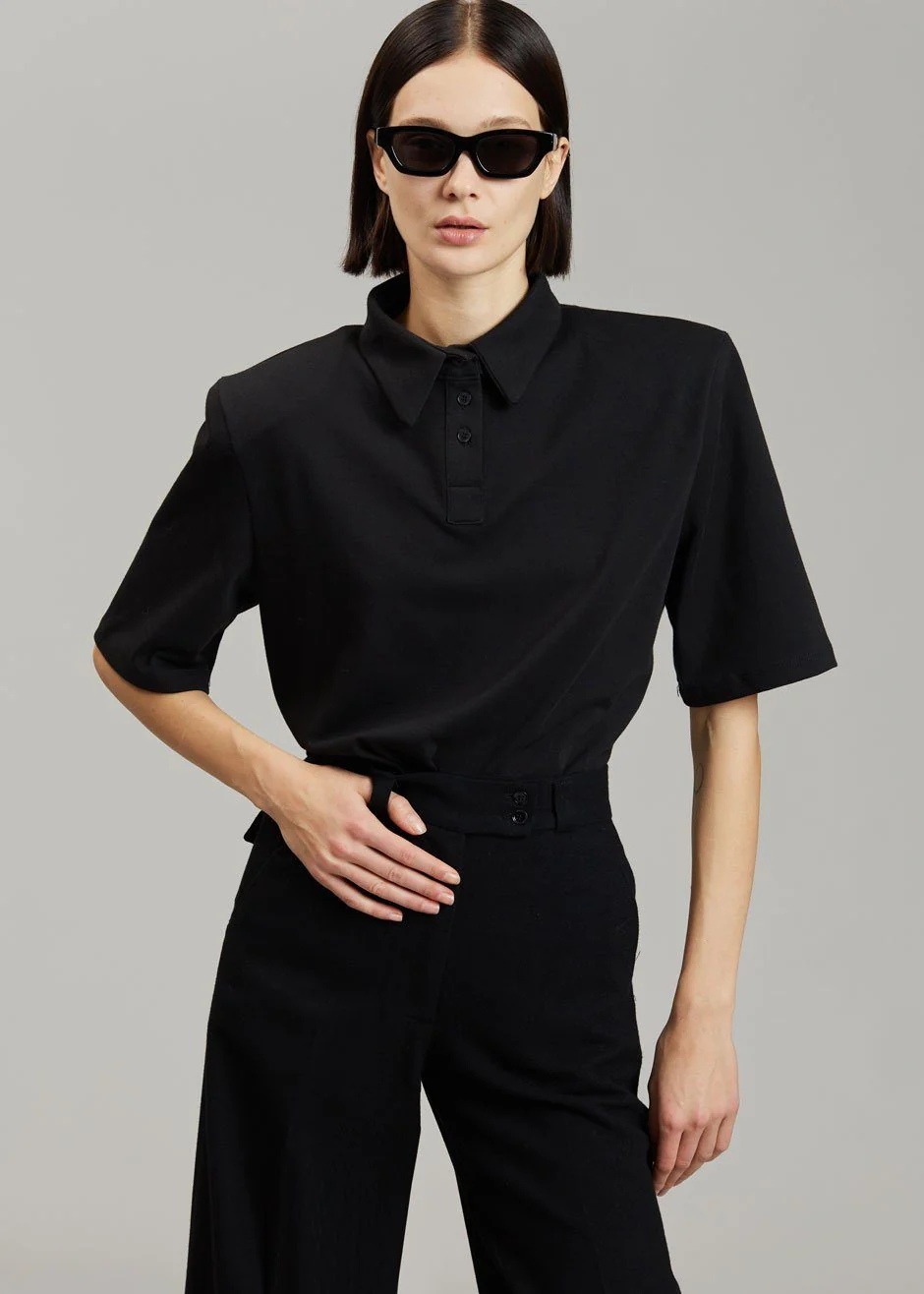 Rane Padded Shoulder Polo - Black - Image 6
