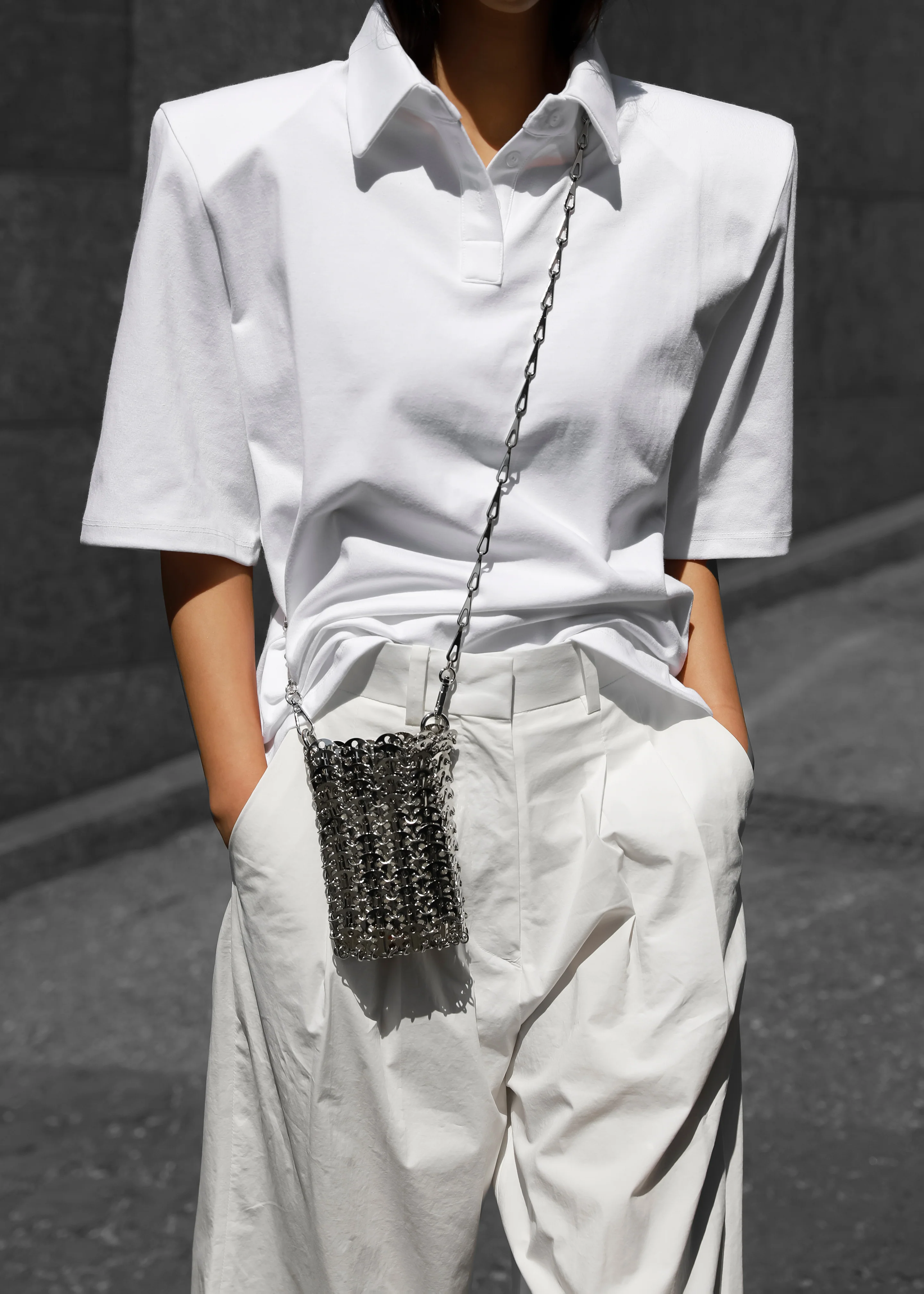 Rane Padded Shoulder Polo - White - Image 11