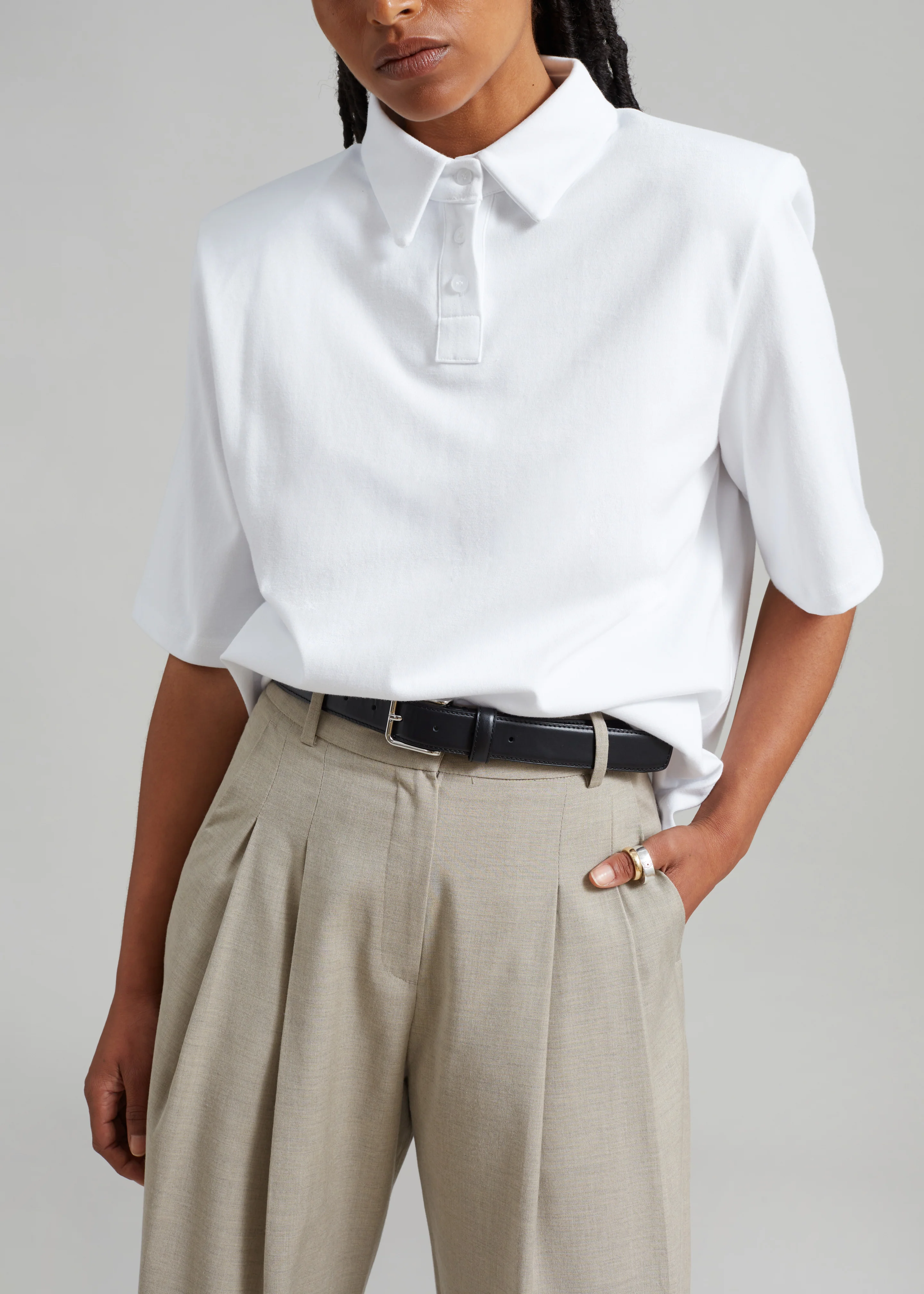 Rane Padded Shoulder Polo - White - Image 12