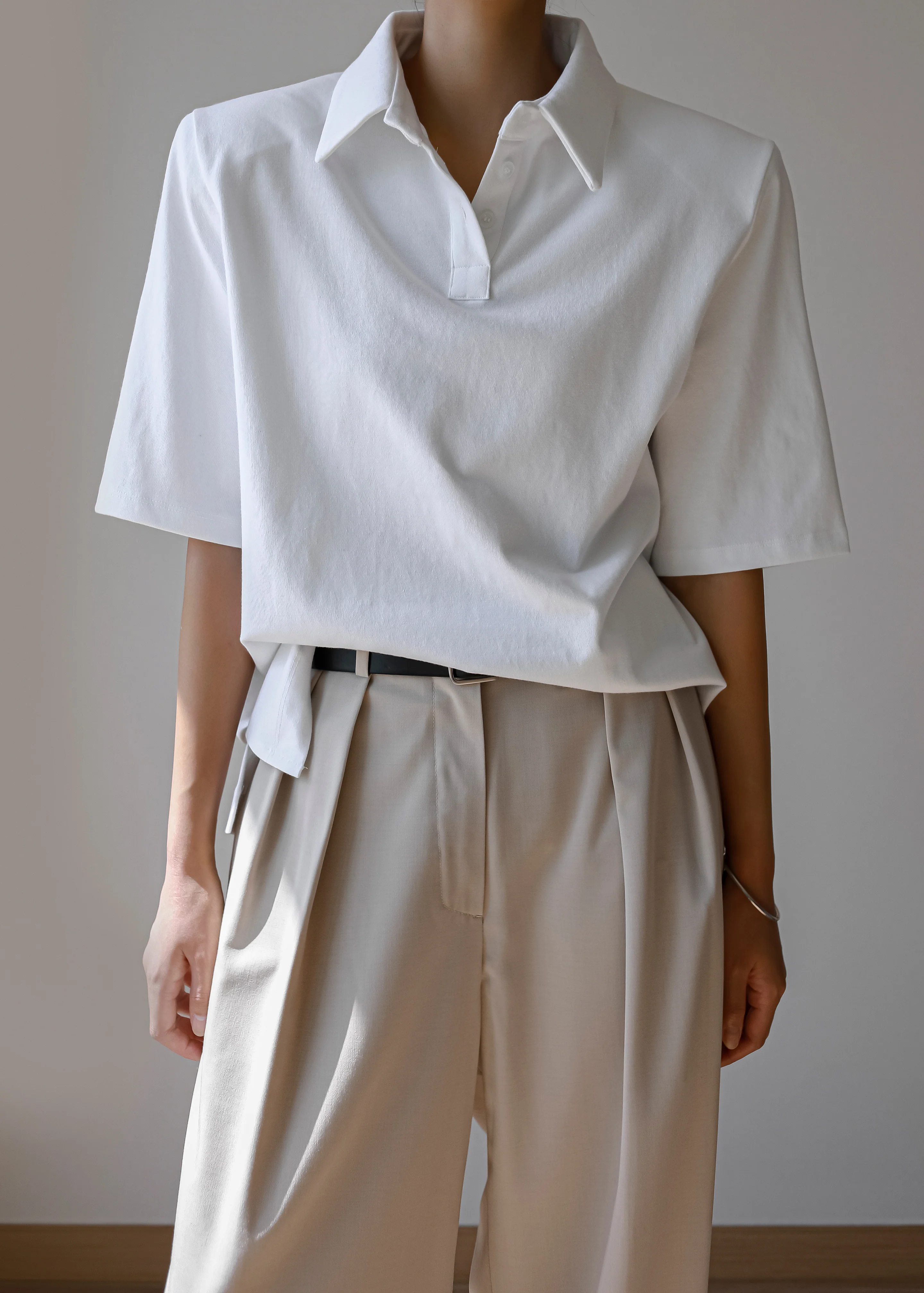 Rane Padded Shoulder Polo - White - Image 7