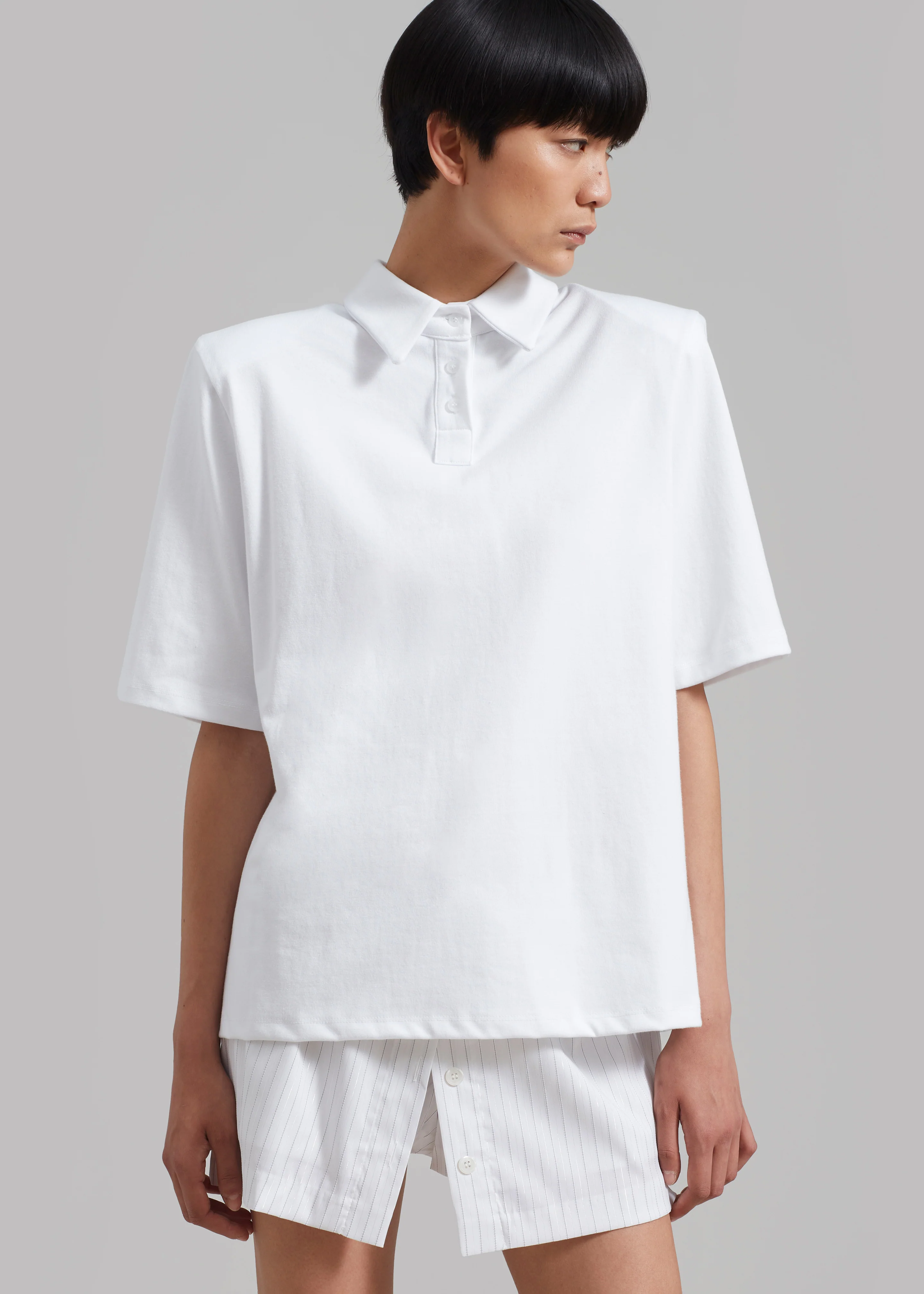 Rane Padded Shoulder Polo - White - Image 8