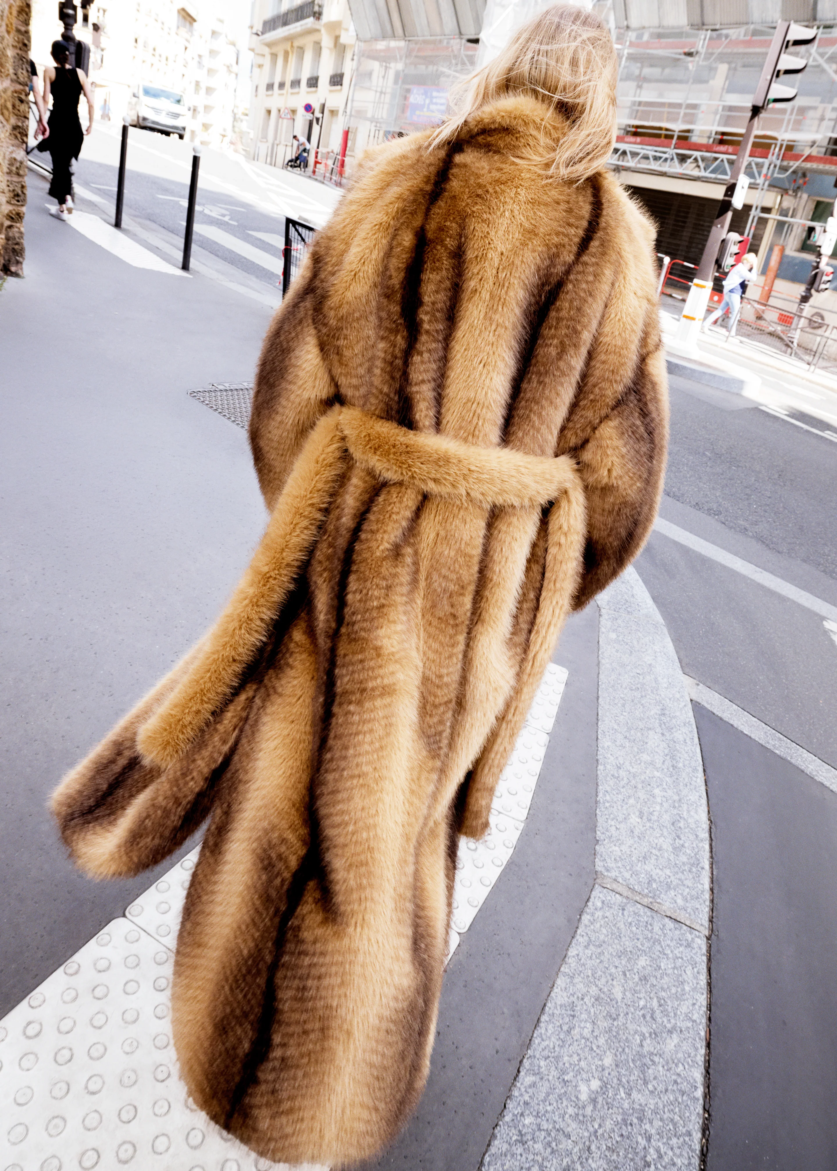 Ravello Faux Fur Robe Coat - Beige/Brown - Image 5