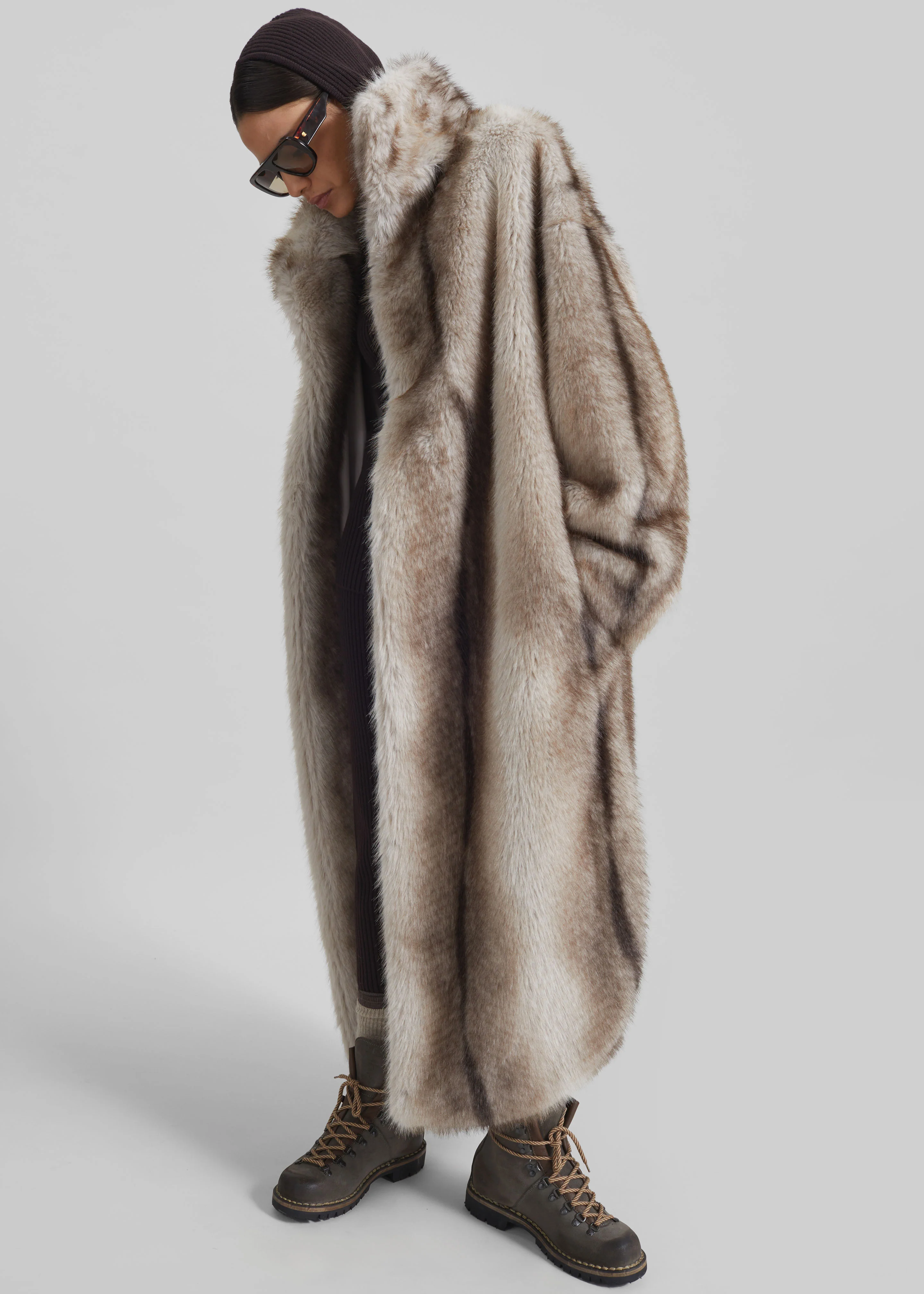Ravello Faux Fur Robe Coat - Grey - Image 6