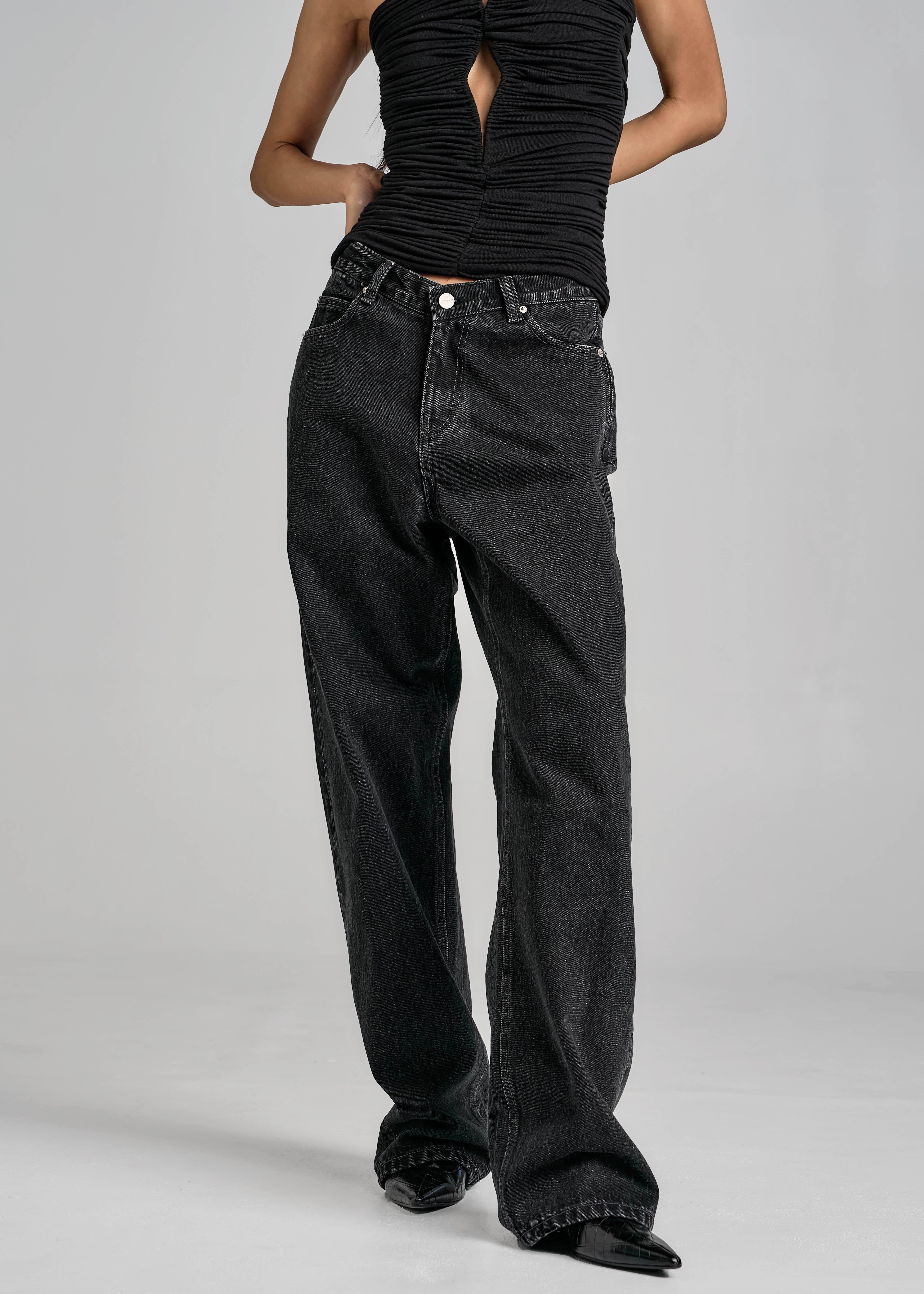 Raven Low Rise Jeans - Black Wash - Image 8