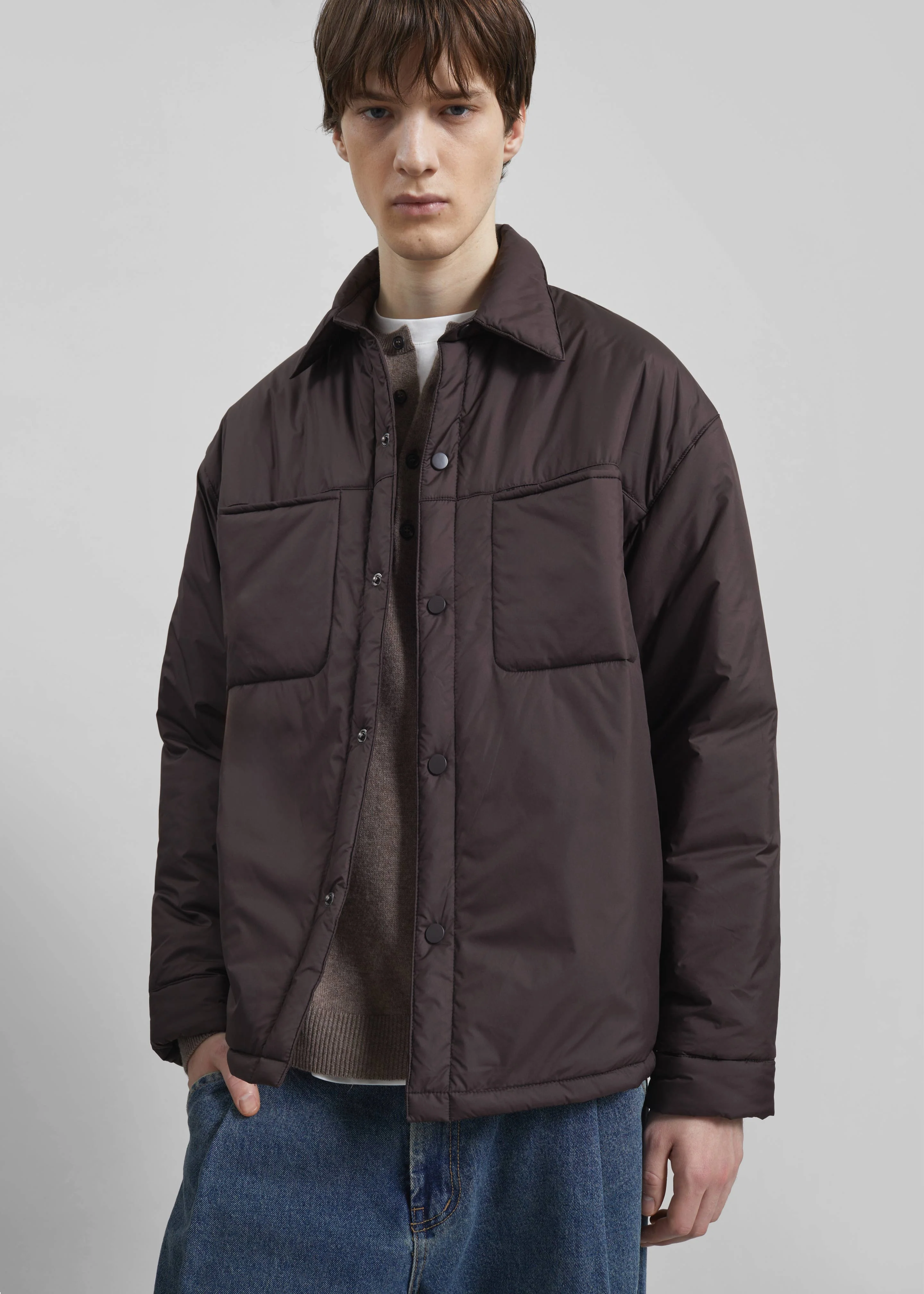 Reffroy Puffer Overshirt - Brown - Image 2