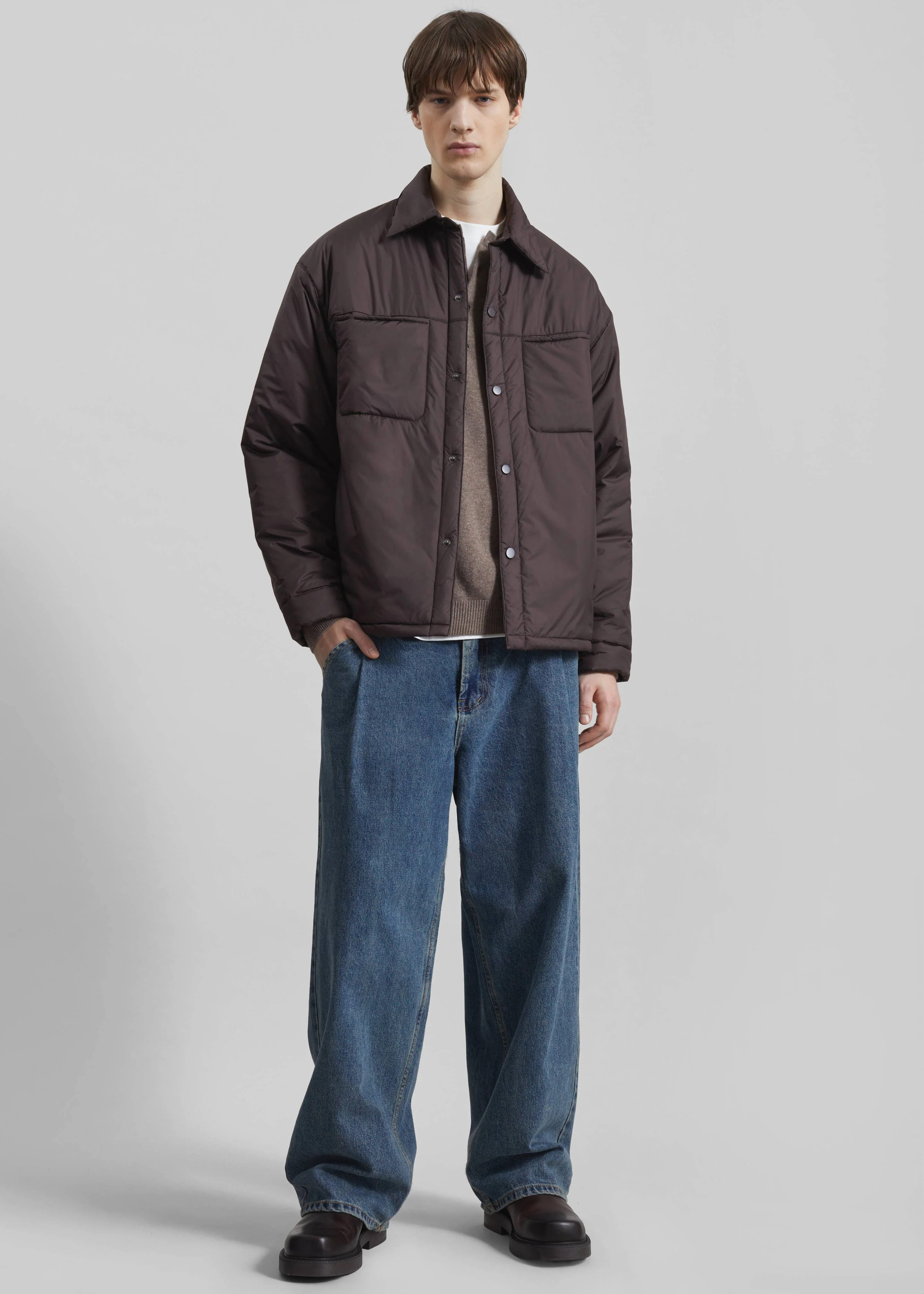 Reffroy Puffer Overshirt - Brown - Image 3