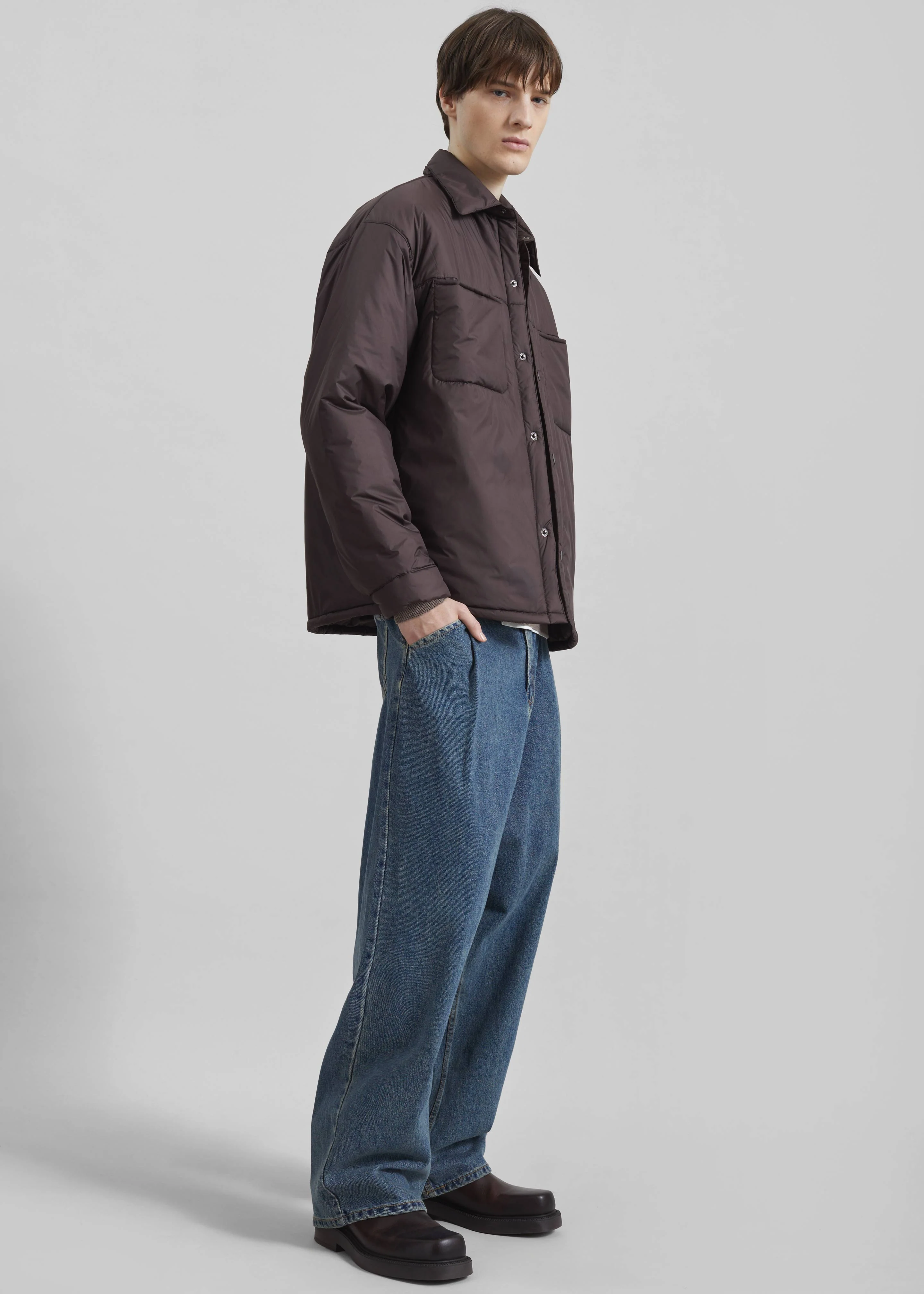 Reffroy Puffer Overshirt - Brown - Image 5
