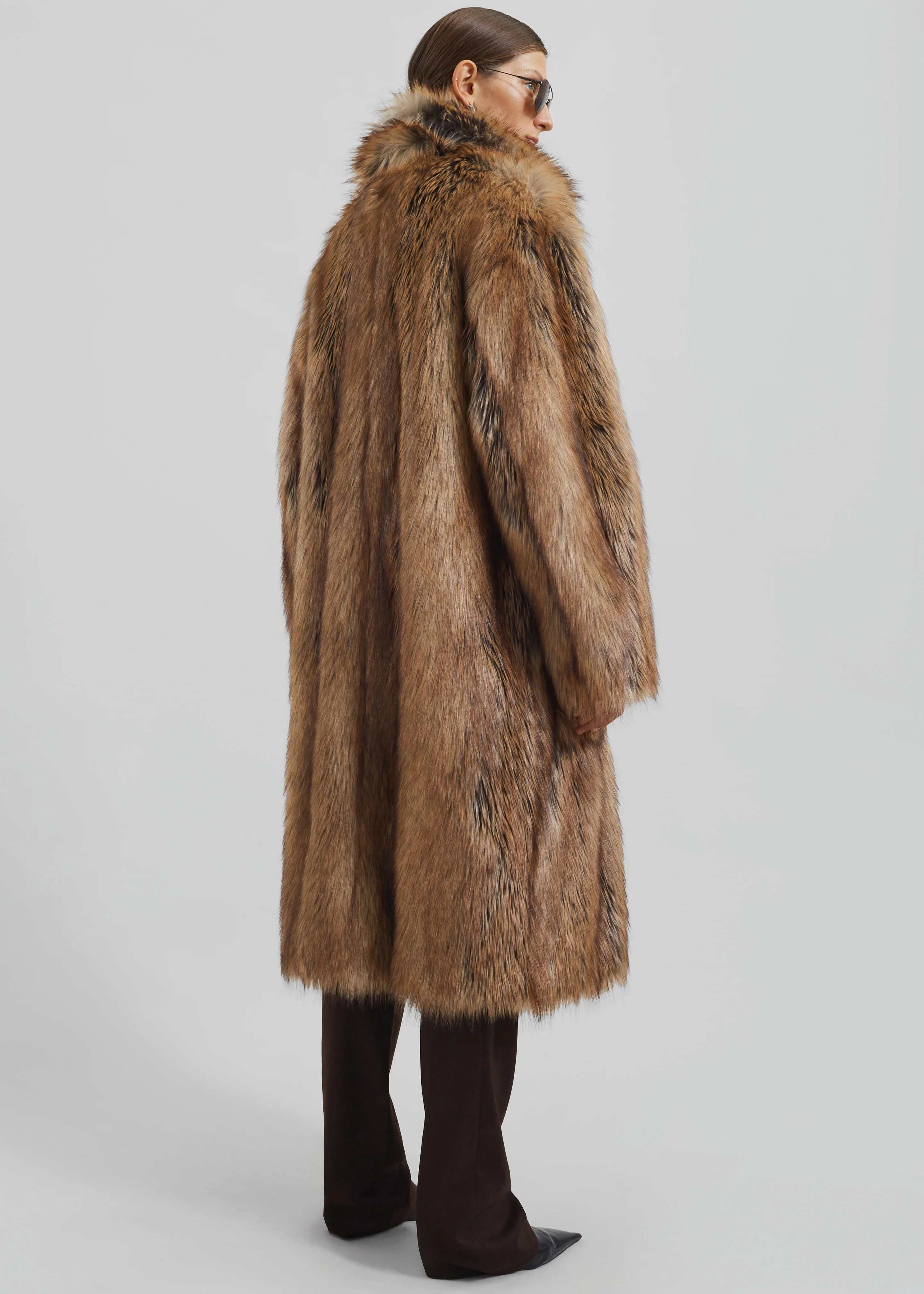 Rella Faux Fur Coat - Camel - Image 11