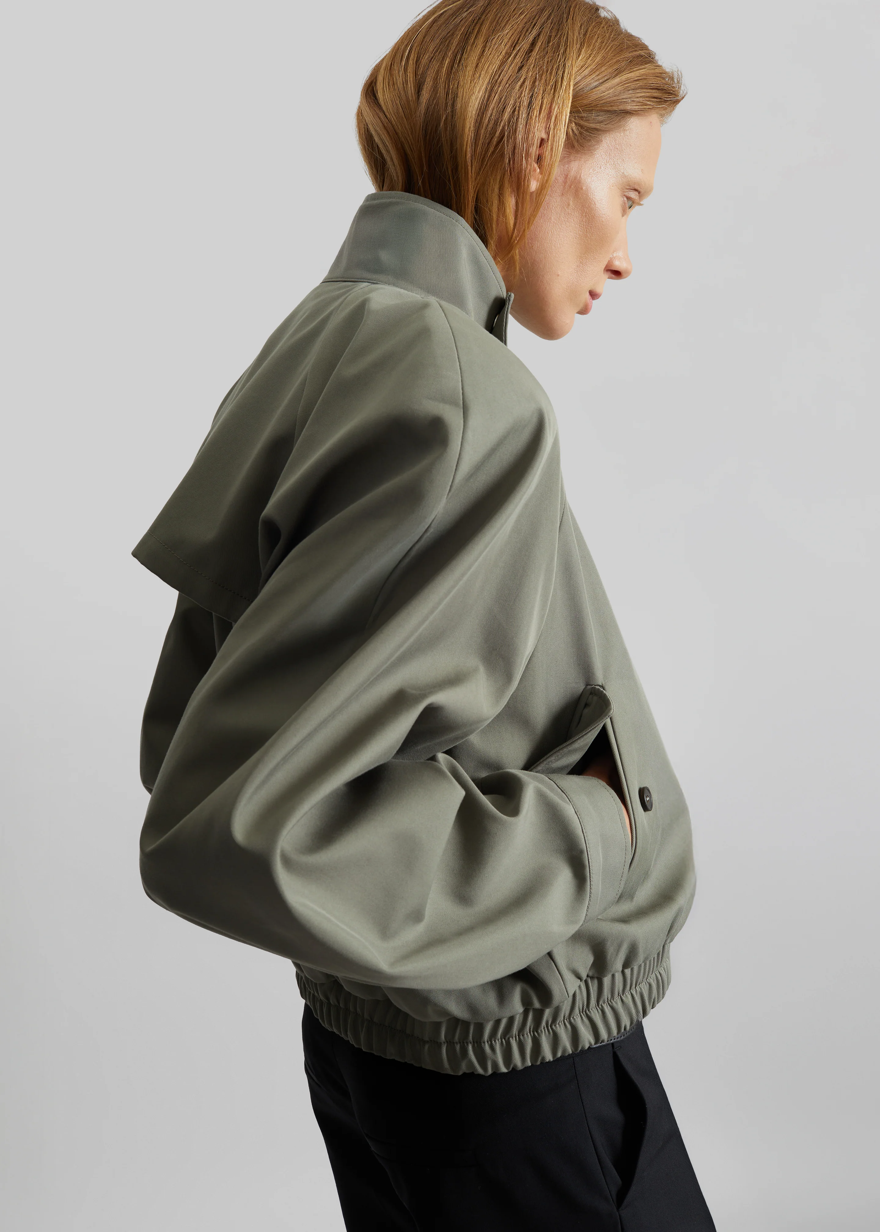 Rennes Curved Blouson Jacket - Sage - Image 3