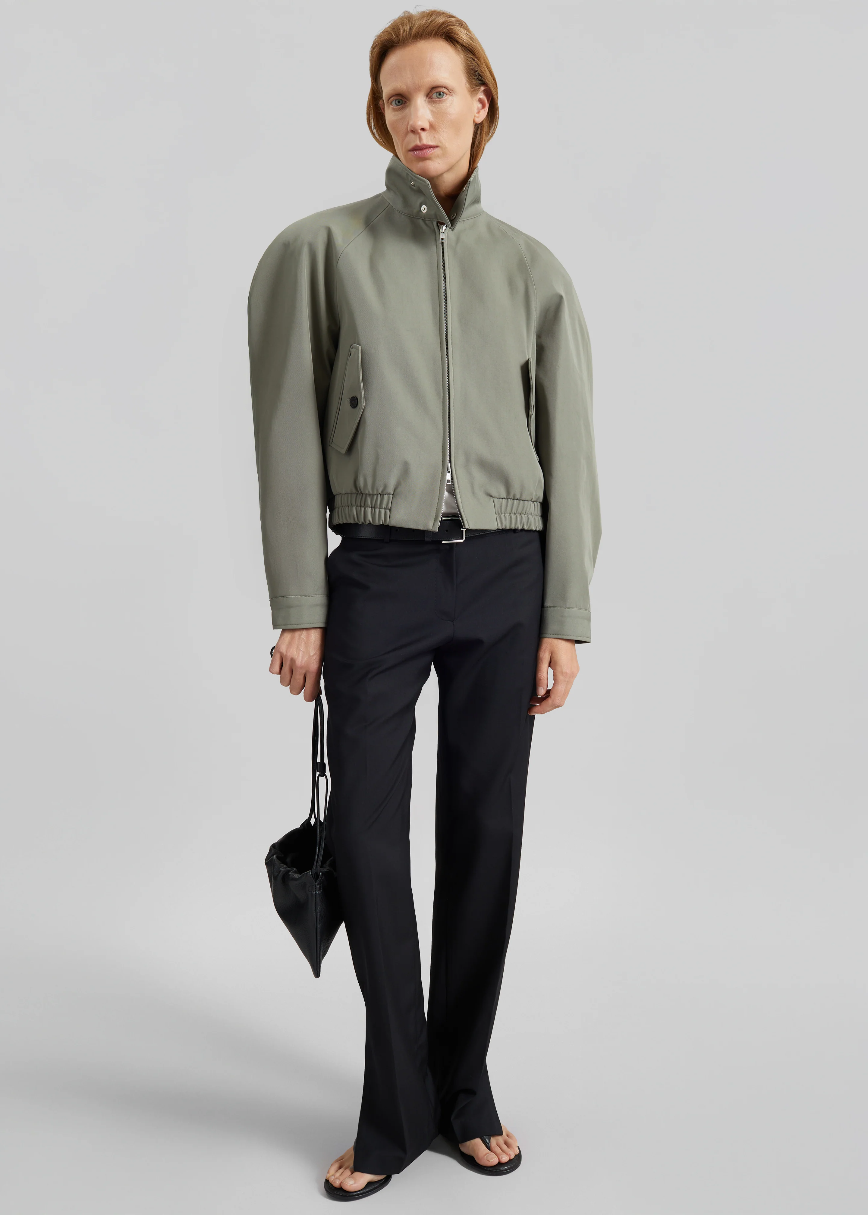 Rennes Curved Blouson Jacket - Sage - Image 5