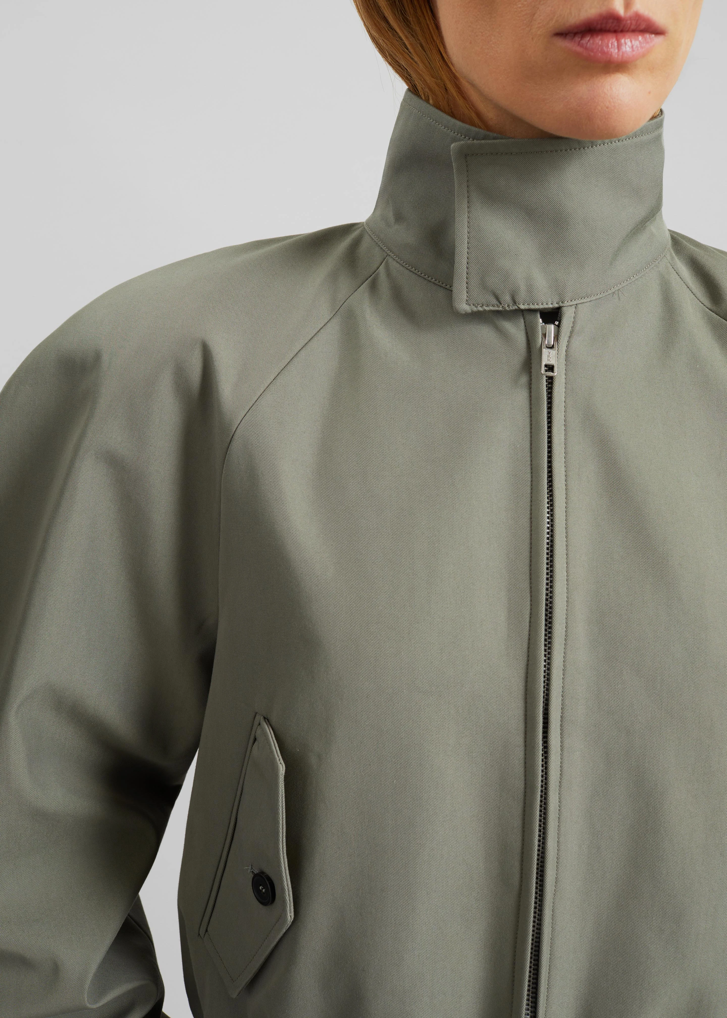 Rennes Curved Blouson Jacket - Sage - Image 8