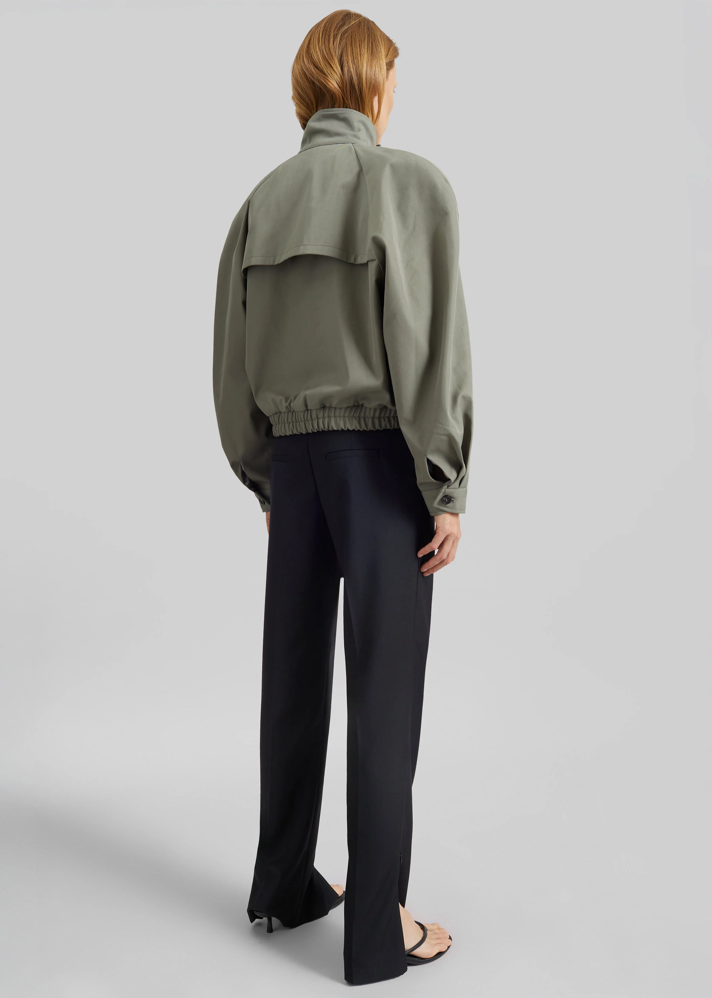 Rennes Curved Blouson Jacket - Sage - Image 9