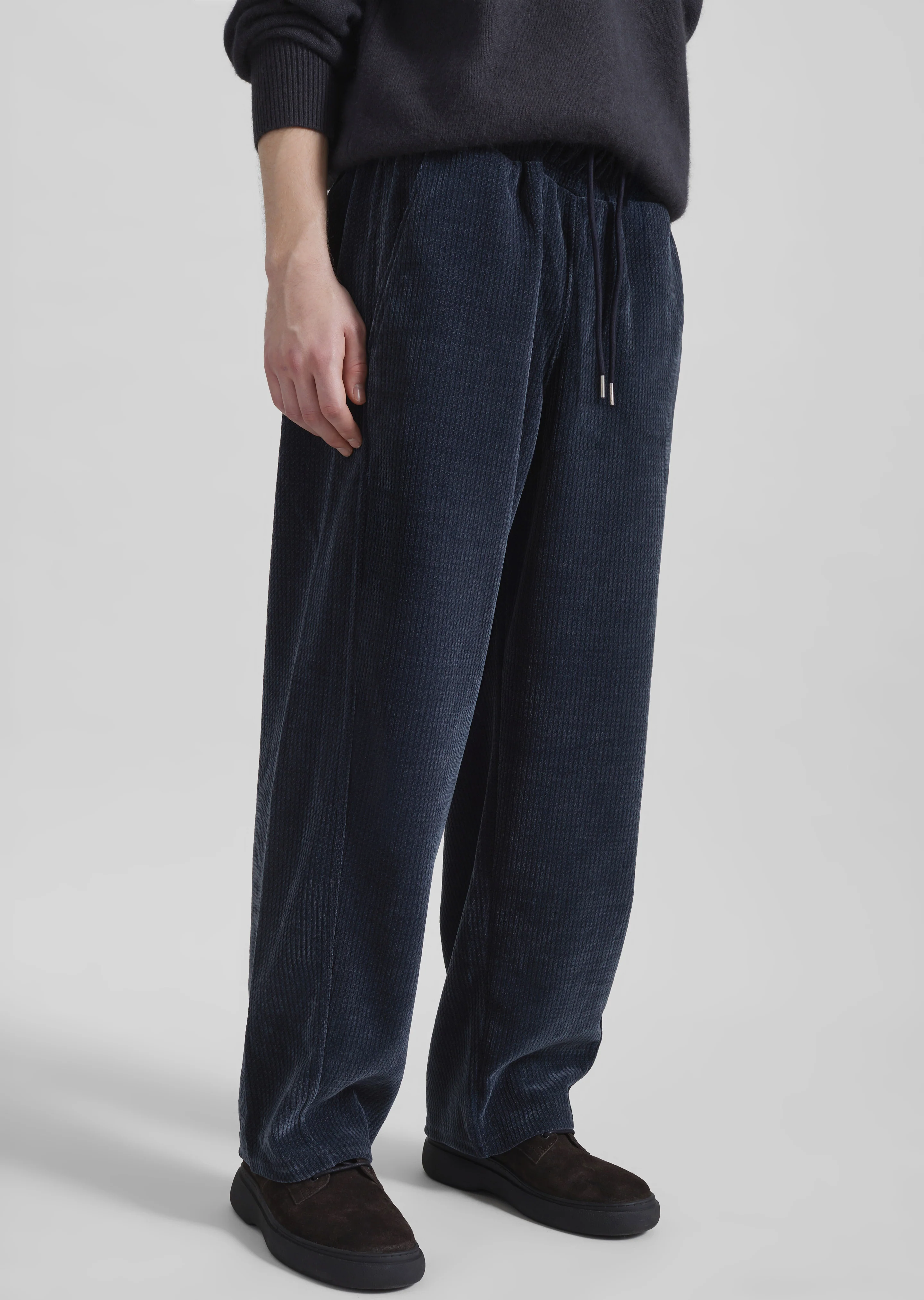Renzo Velvet Pants - Navy - Image 4