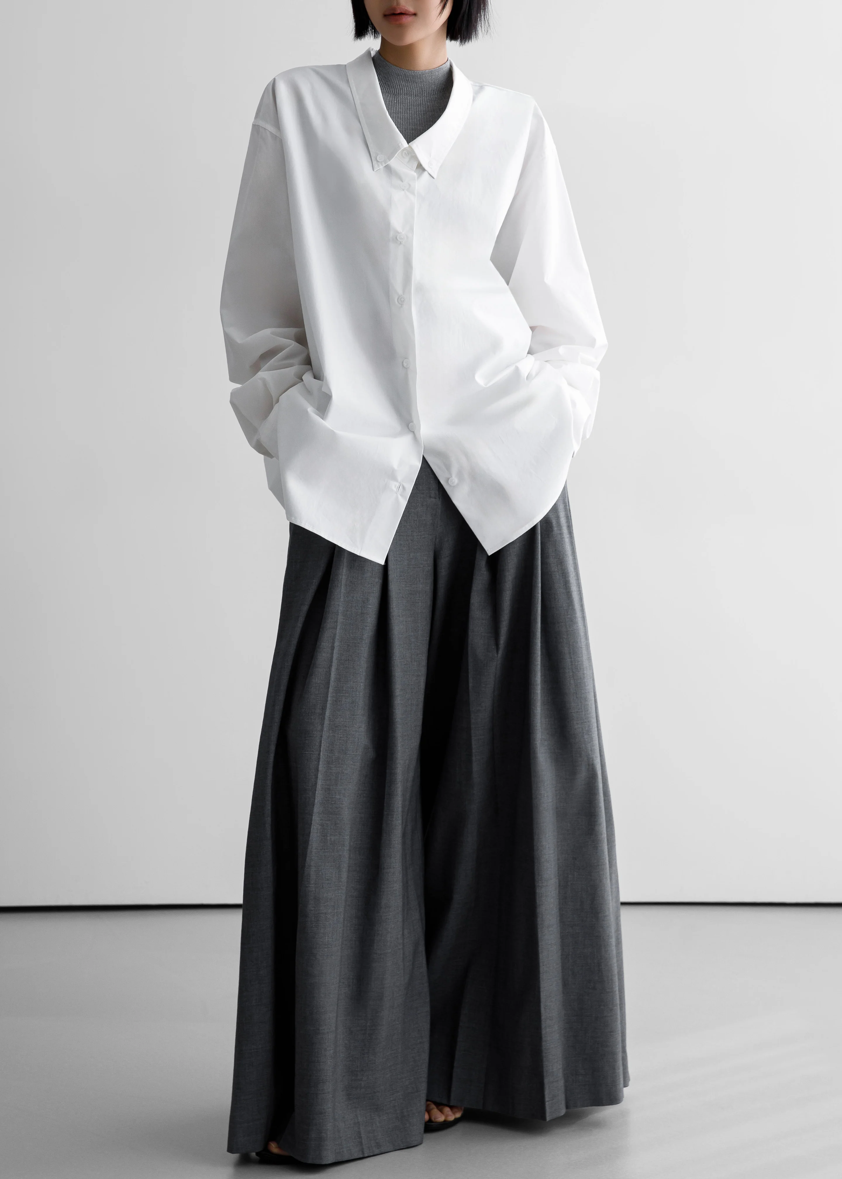 Revel Poplin Oversized Shirt - White - Image 5