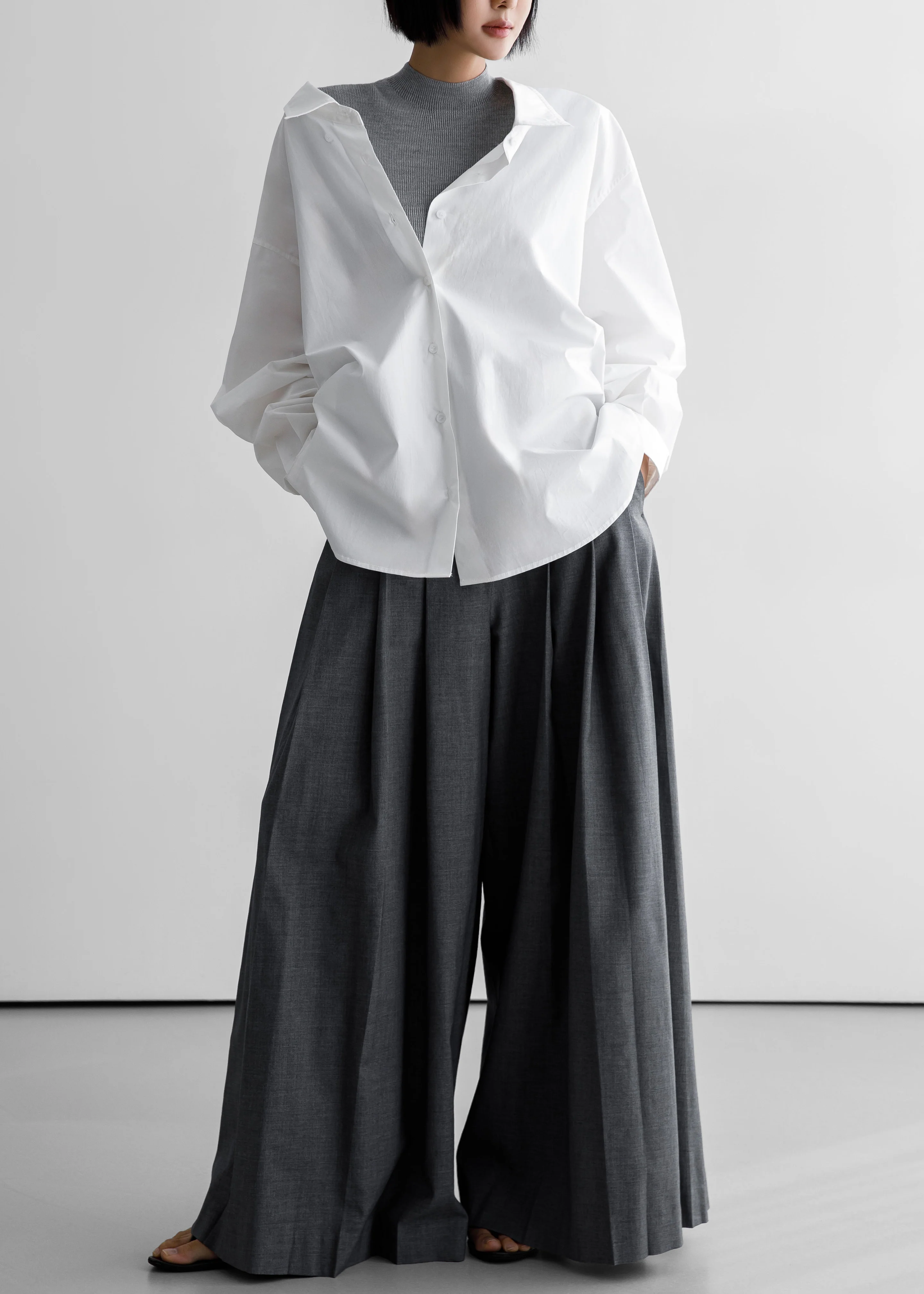 Revel Poplin Oversized Shirt - White - Image 6