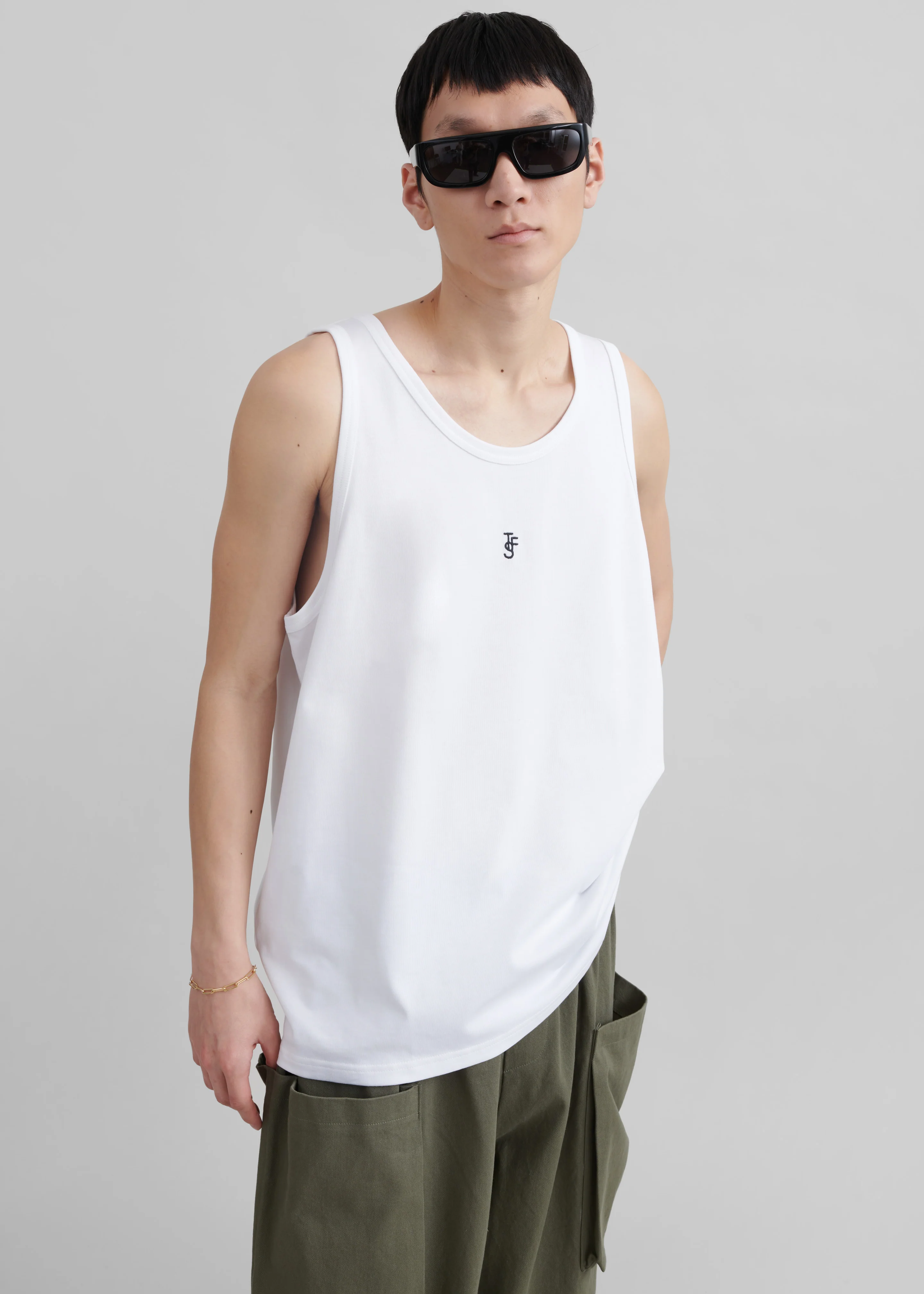 Rexy Embroidered Tank Top - White - Image 10