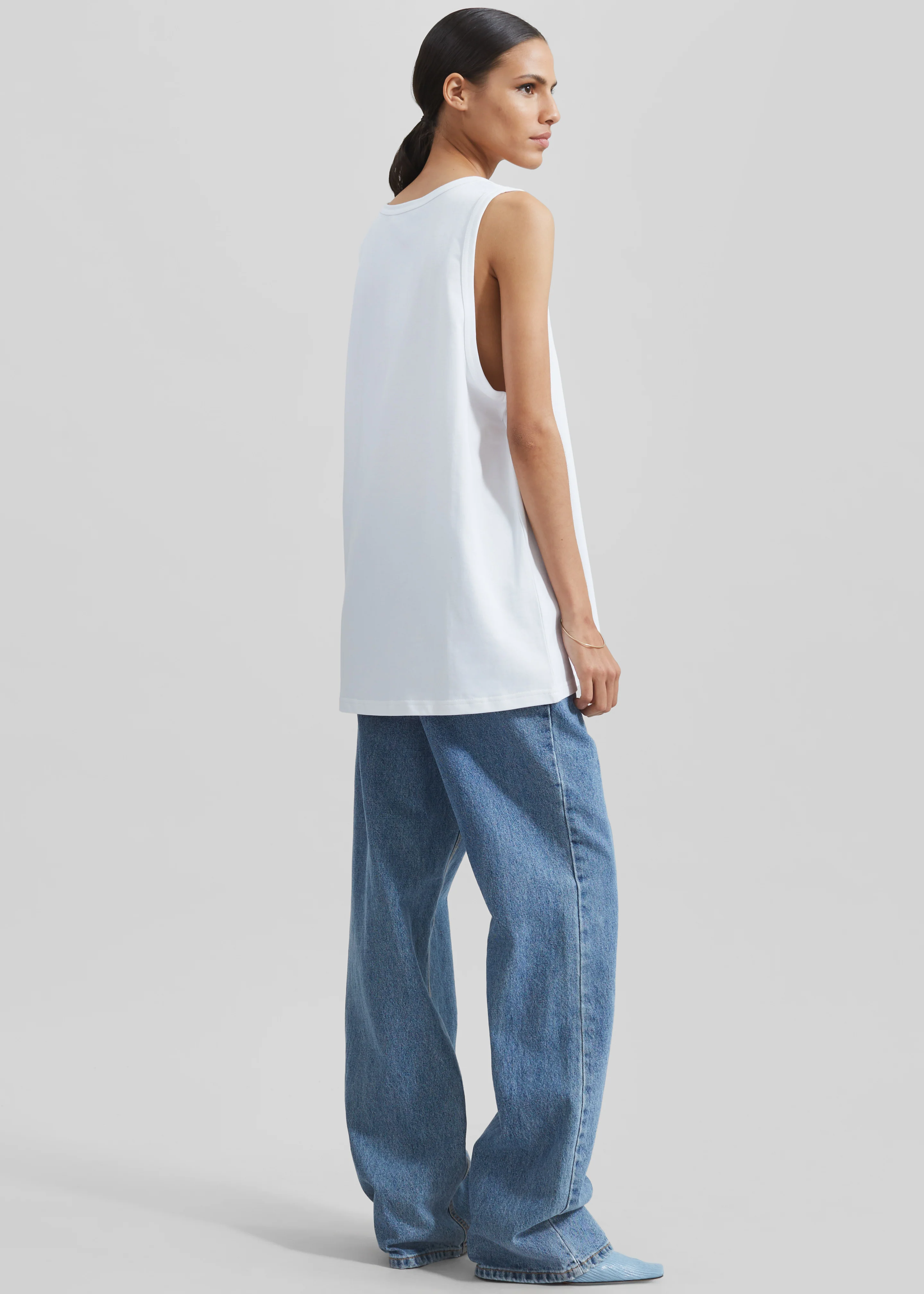 Rexy Embroidered Tank Top - White - Image 5