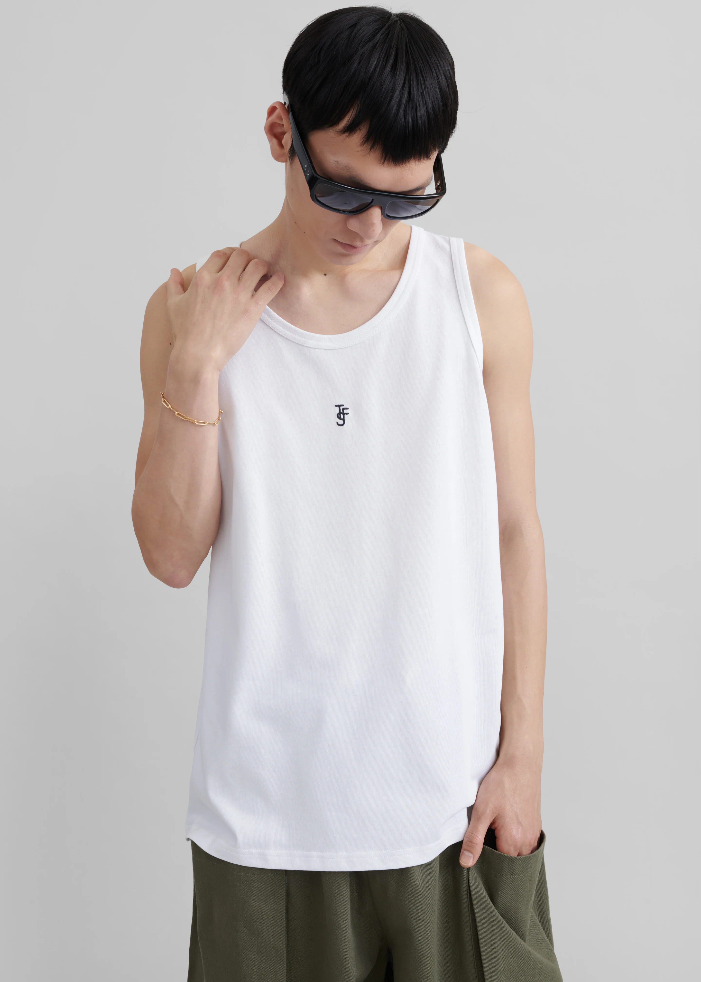 Rexy Embroidered Tank Top - White - Image 6