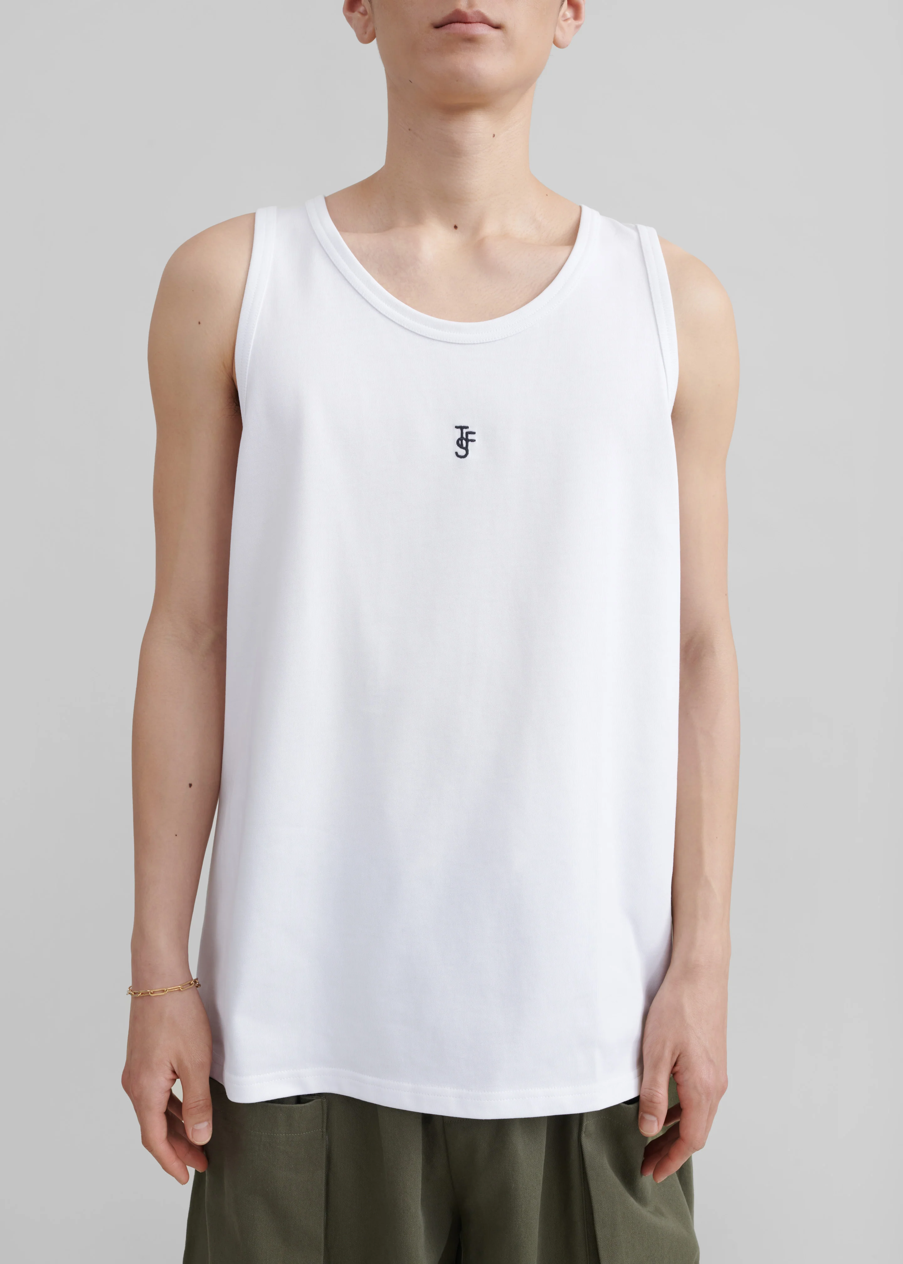 Rexy Embroidered Tank Top - White - Image 7