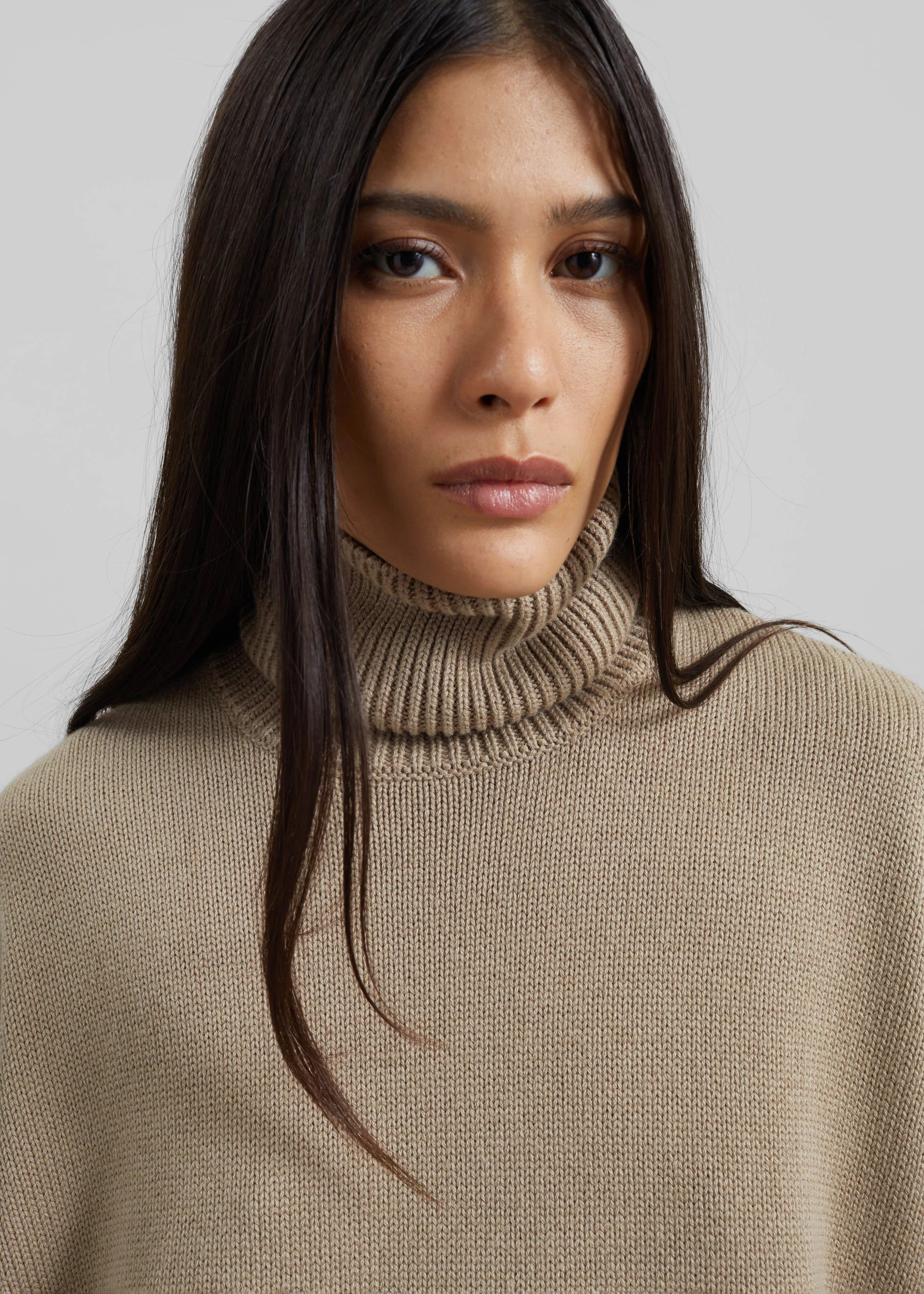 Rhea Trapeze Turtleneck - Beige - Image 4