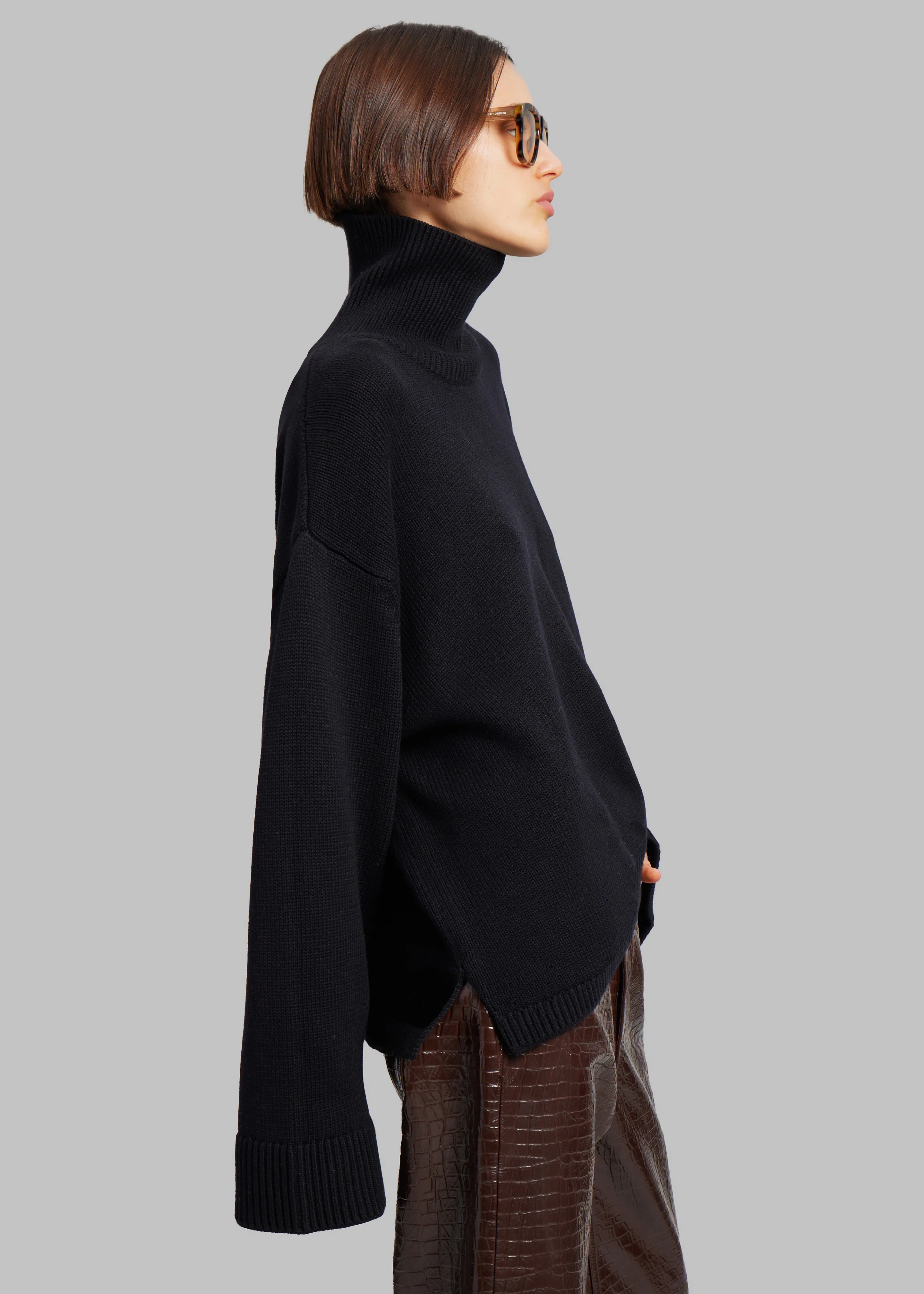Rhea Trapeze Turtleneck - Black - Image 3