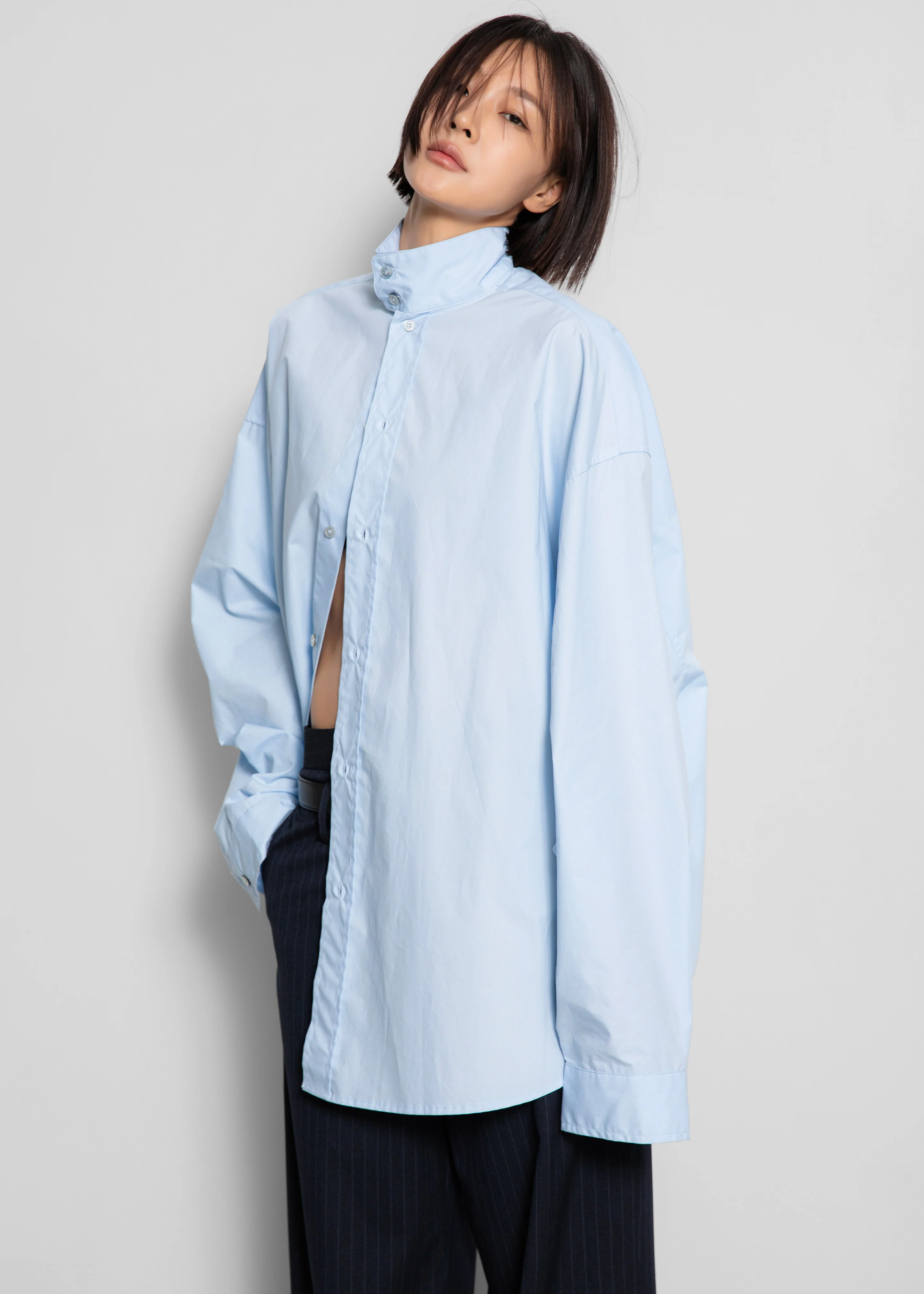Riken Oversized Shirt - Sky Blue