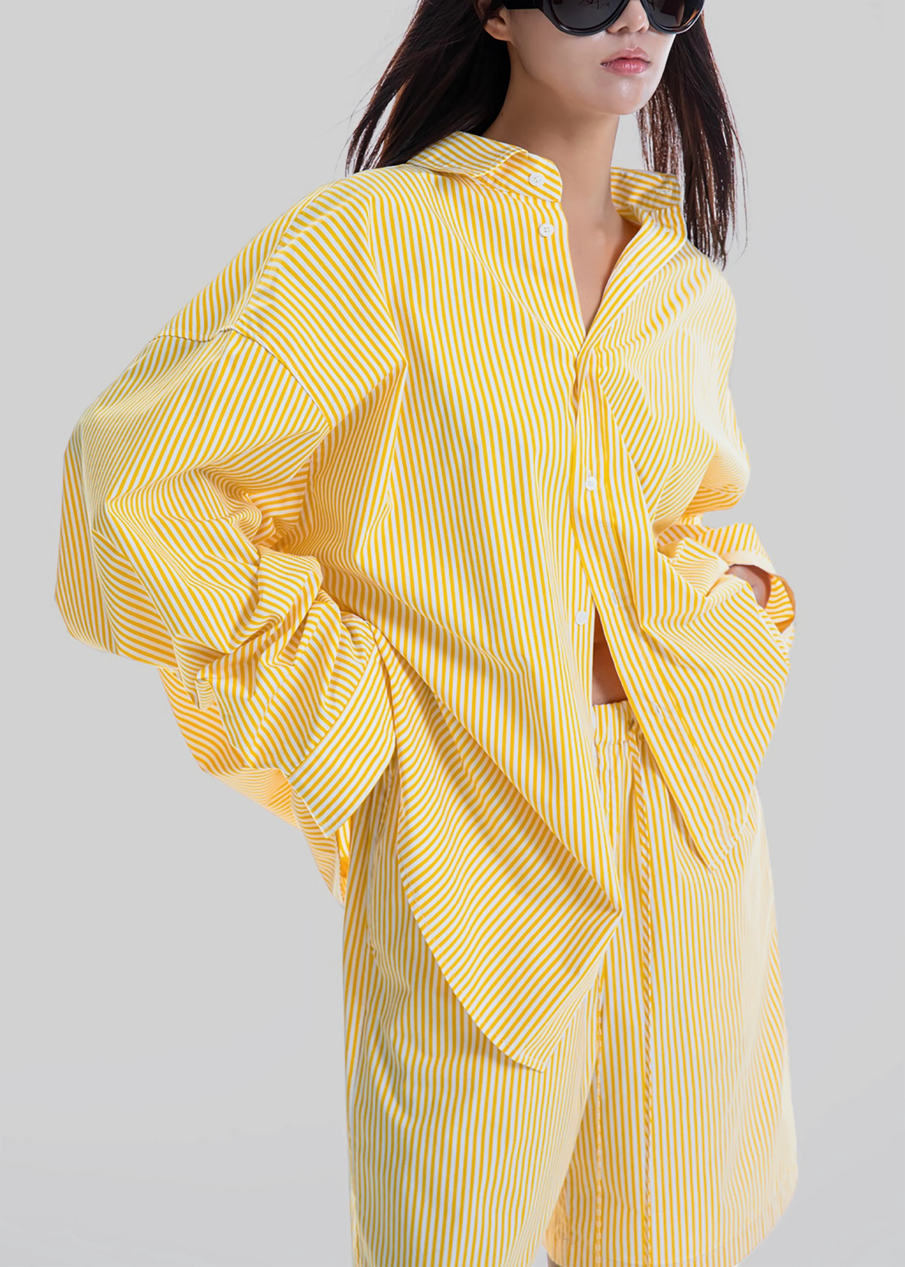 Rimini Bermuda Shorts - Yellow/White Stripe - Image 4