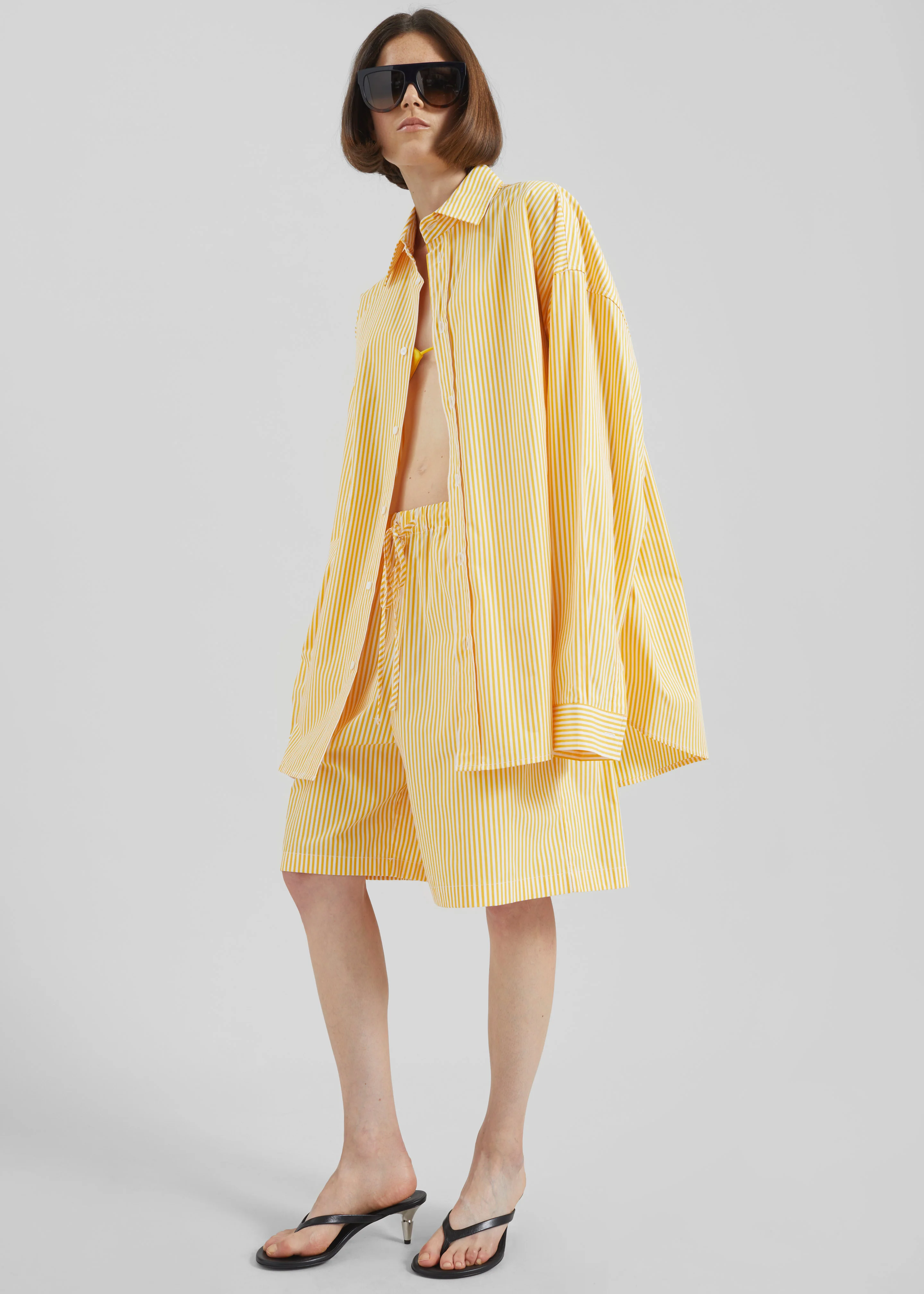 Rimini Bermuda Shorts - Yellow/White Stripe - Image 6